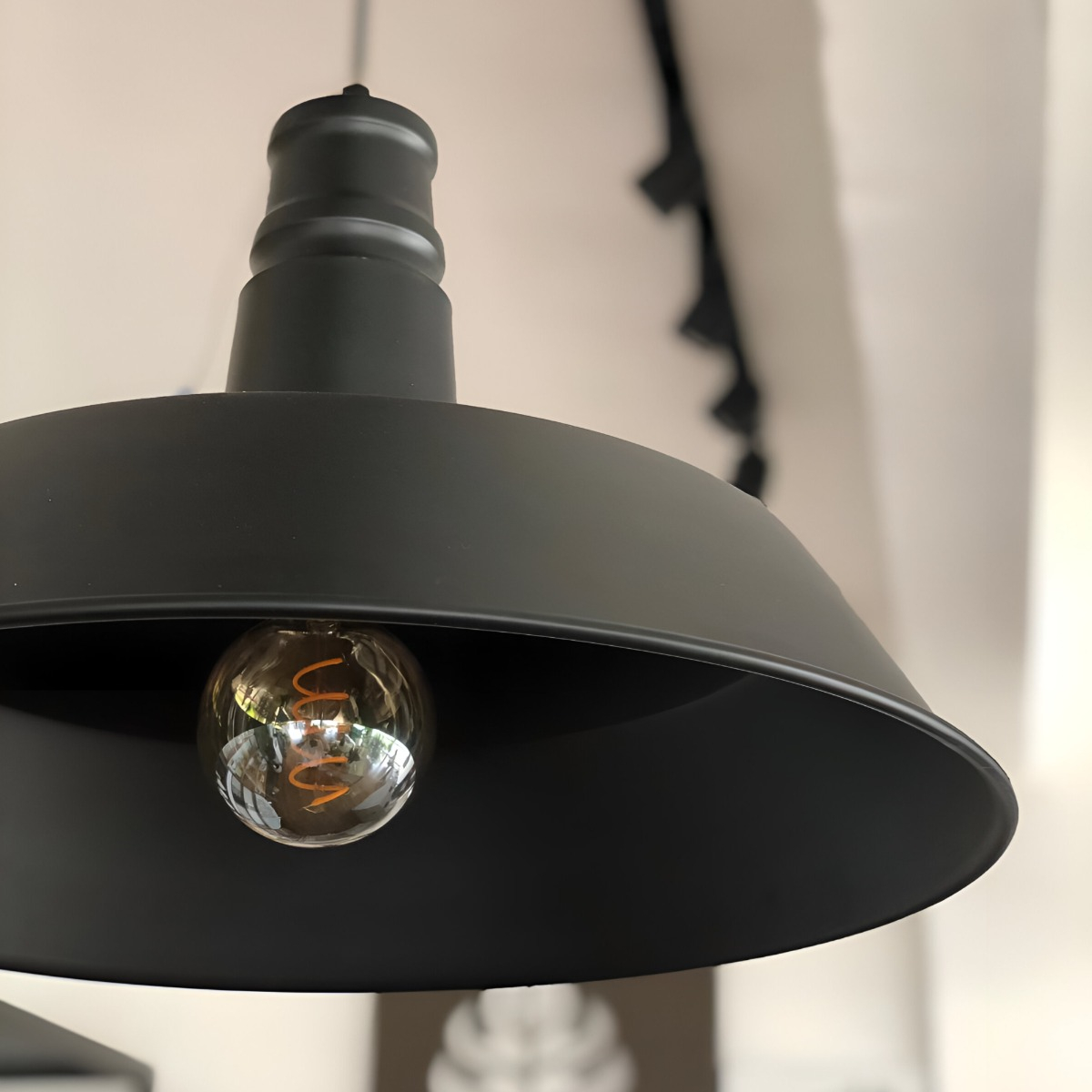 LÁMPARA TECHO COLGANTE METALICA INDUSTRIAL MODERNA JHN NEGRO - 4