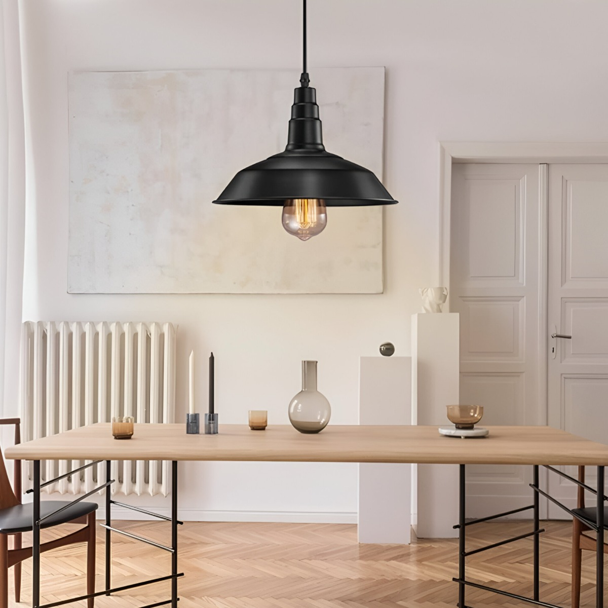LÁMPARA TECHO COLGANTE METALICA INDUSTRIAL MODERNA JHN NEGRO - 6