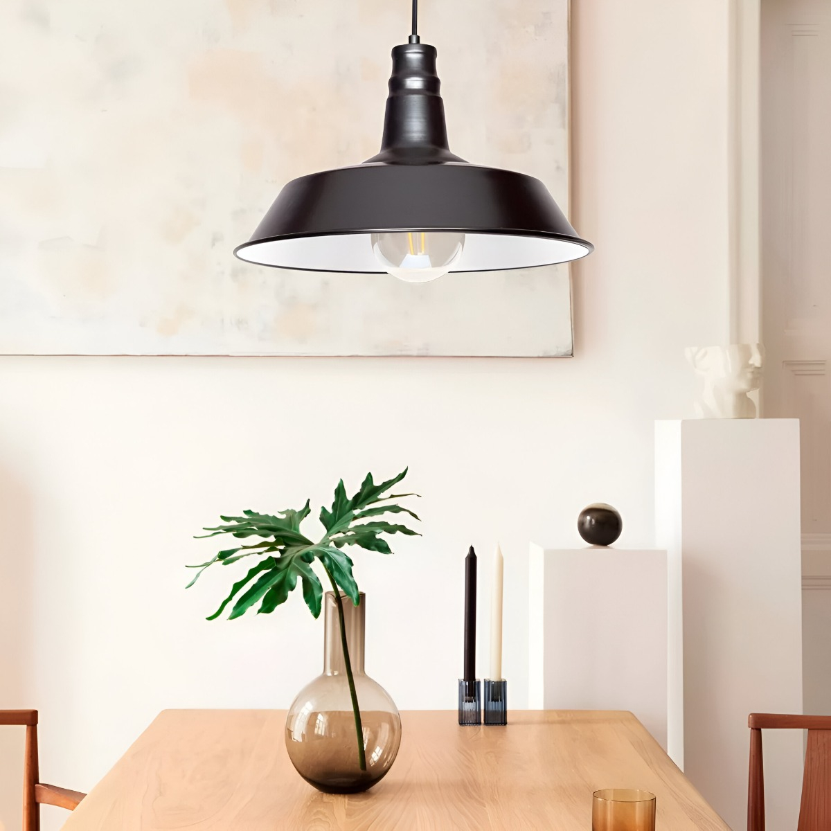 LÁMPARA TECHO COLGANTE METALICA INDUSTRIAL MODERNA JHN NEGRO - 10