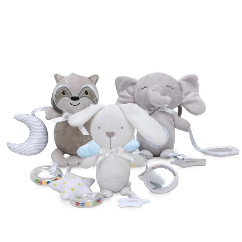SONAJERO A95X PELUCHE SUAVE ESTIMULACIÓN CUNA COCHE BEBÉS LAU MULTICOLOR - 4