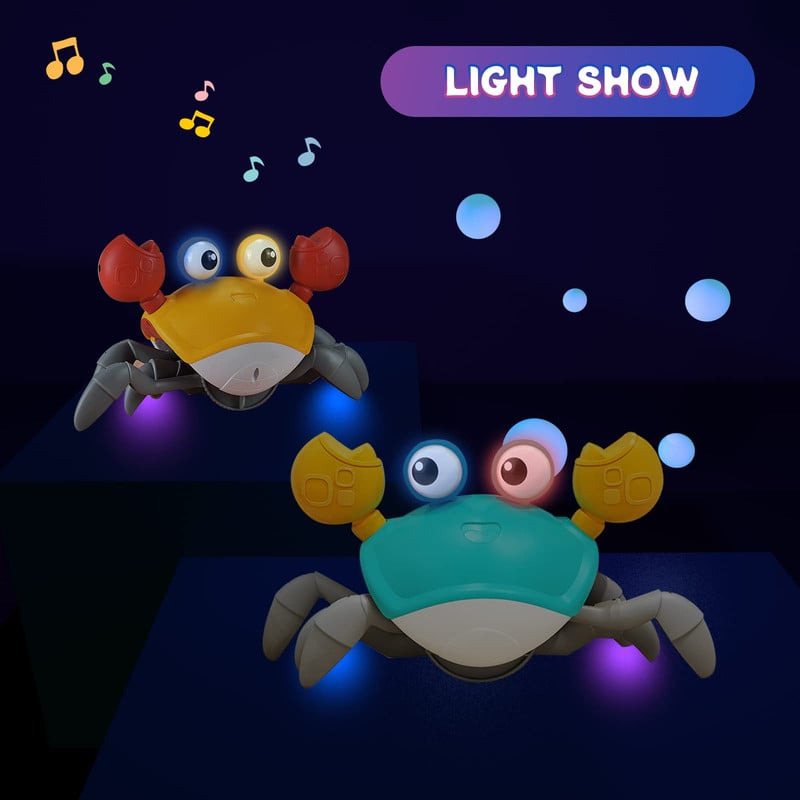 MUÑECO JUGUETE A95X CANGREJO LUCES LED MUSICAL NIÑOS LAU - 3