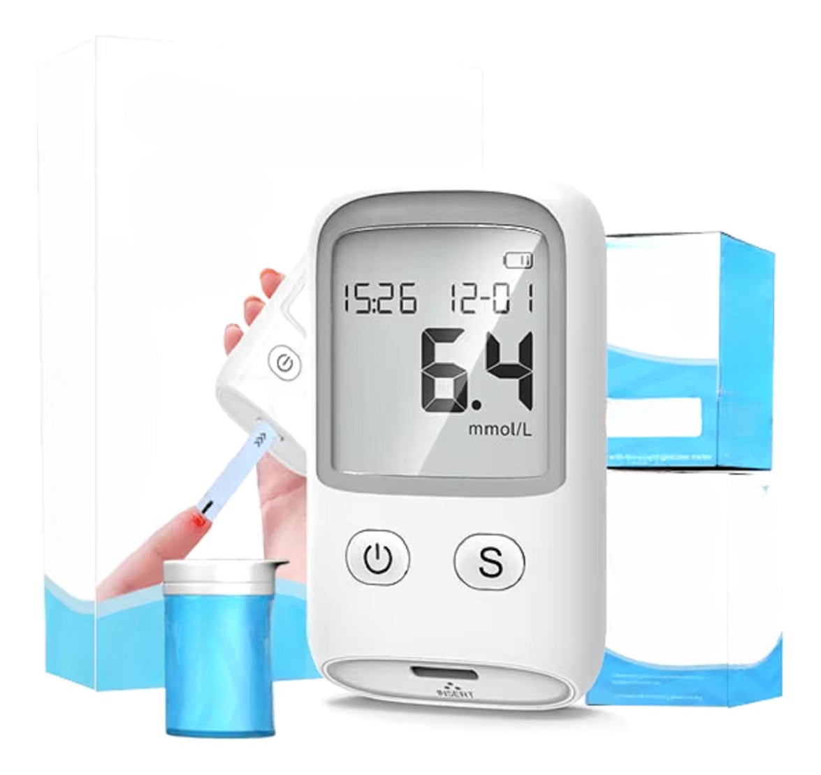 GLUCÓMETRO MONITOR PORTÁTIL TIRAS LANCETAS PRECISA LAU - 4