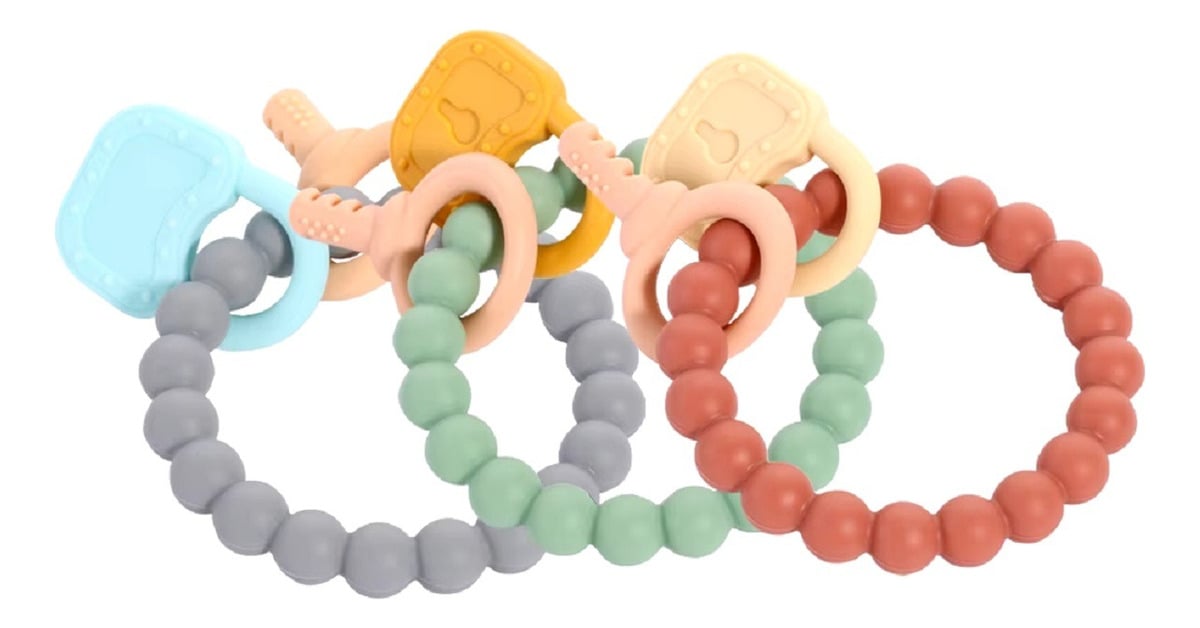SET 3 MORDEDOR SILICONA PULSERA BEBÉ ALIVIO ENCÍAS JHN MULTICOLOR - 1