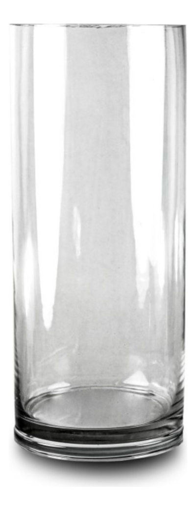 FLORERO DECORATIVO CILÍNDRICO VIDRIO TRANSPARENTE JHN - 1