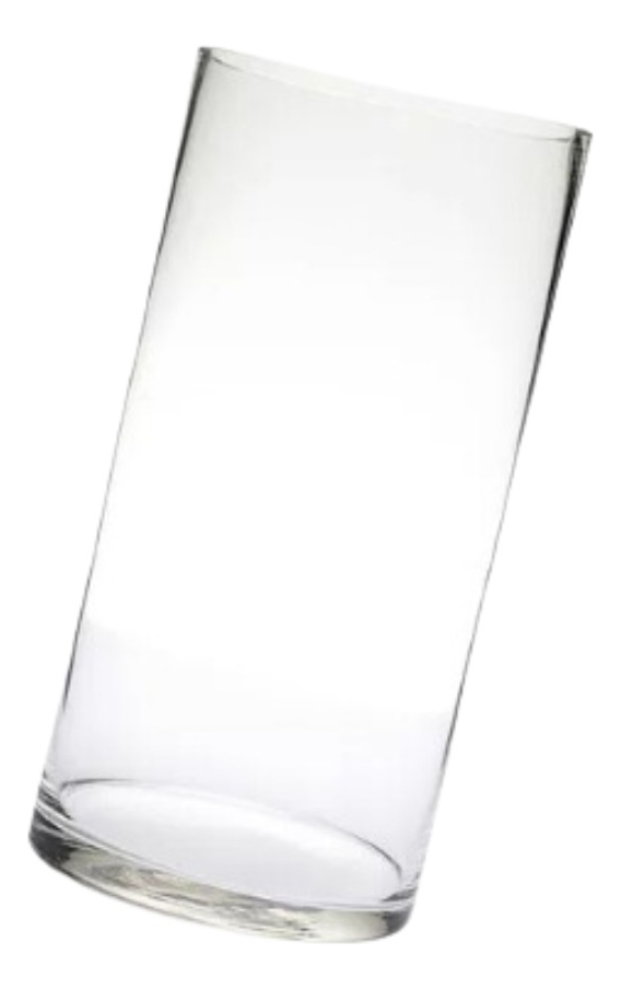 FLORERO DECORATIVO CILÍNDRICO VIDRIO TRANSPARENTE JHN - 6