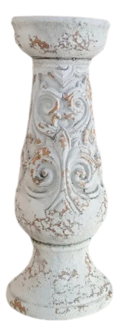 PEDESTAL DECORATIVO SOPORTE CERÁMICA ENVEJECIDO 30CM JHN - 1