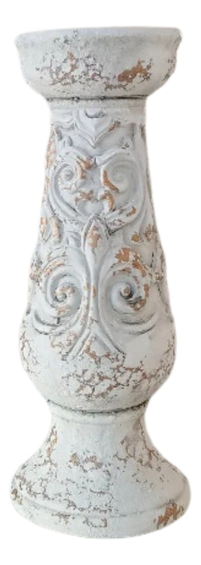 PEDESTAL DECORATIVO SOPORTE CERÁMICA ENVEJECIDO 30CM JHN - 3