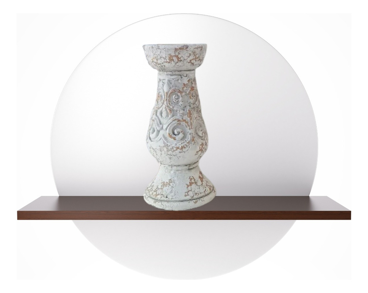 PEDESTAL DECORATIVO SOPORTE CERÁMICA ENVEJECIDO 25CM JHN - 9