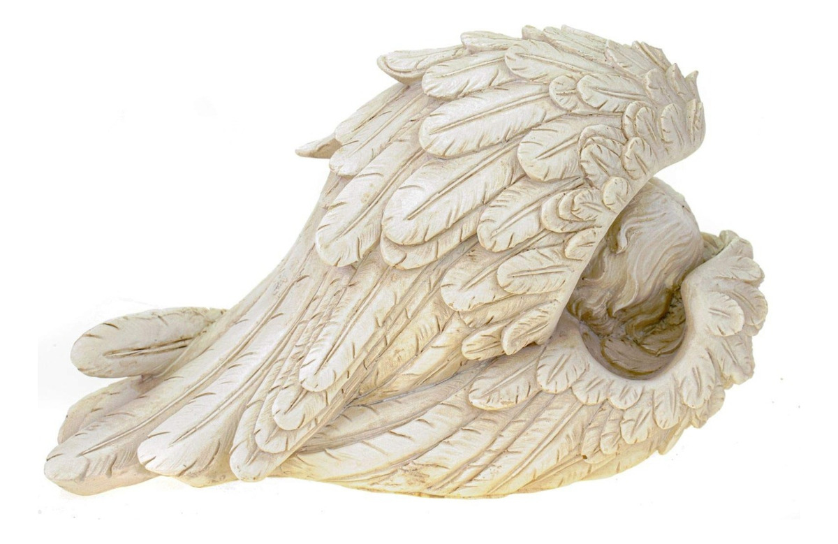 SET DE 2 ESTATUA DECORATIVA ÁNGEL DURMIENDO QUERUBÍN JHN - 5