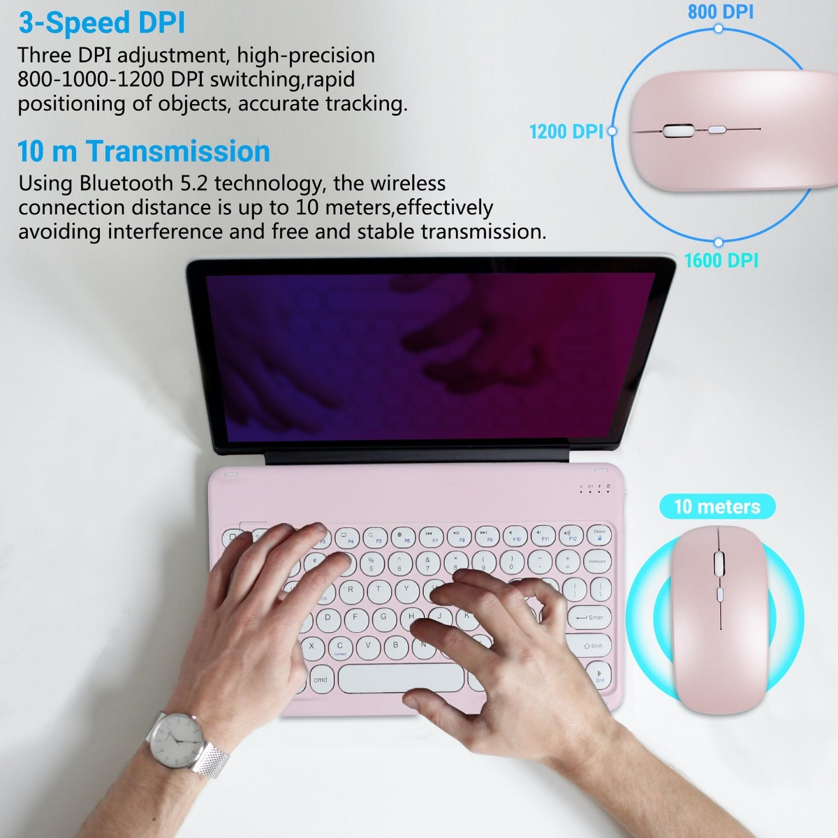 KITS TECLADO MOUSE INALAMBRICO MK-155 BLUETOOTH 5.0 LAU - 9