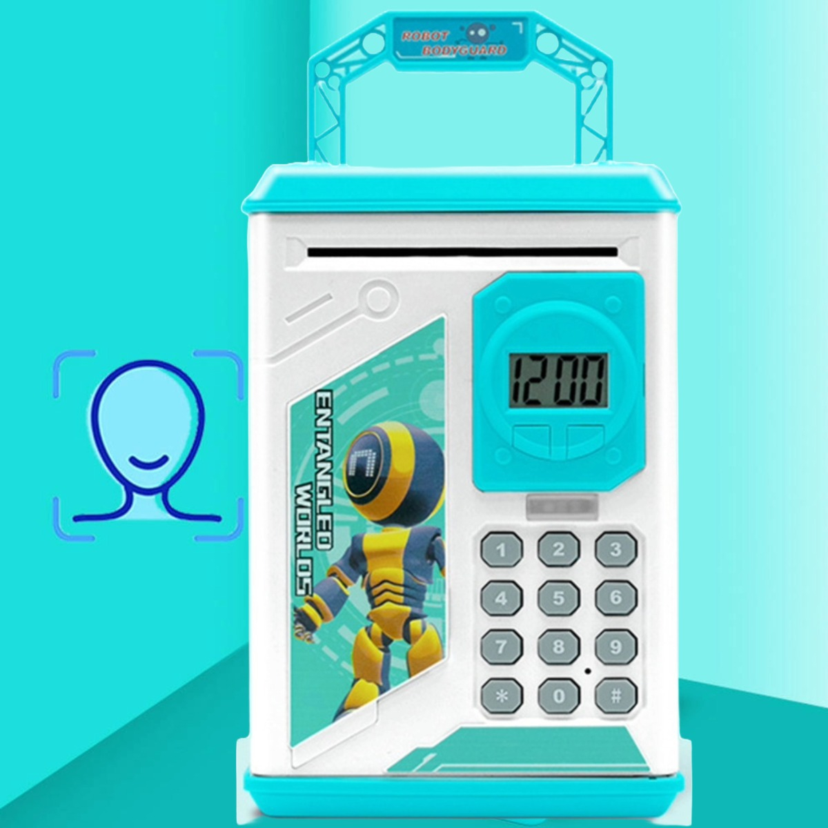 ALCANCIA AHORRO CAJA FUERTE NIÑOS ROBOT DIVERTIDA LAU - 2