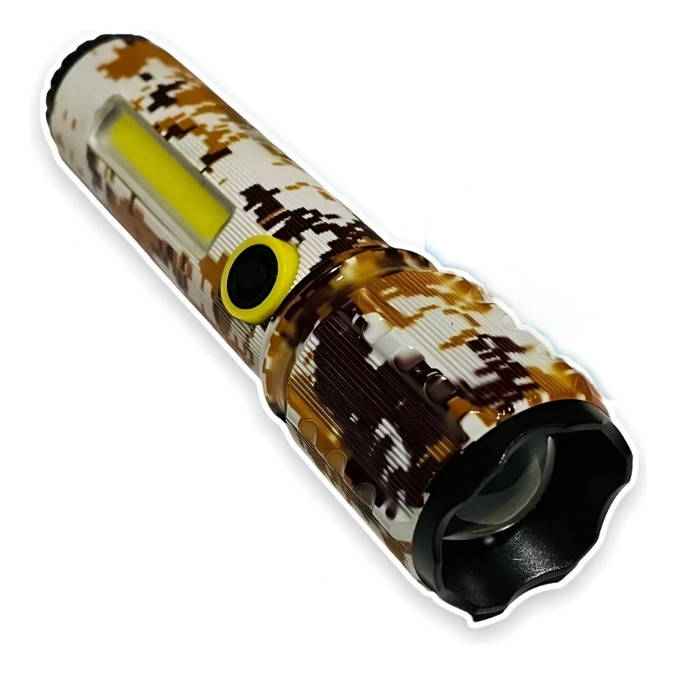 LINTERNA MANO SC CAMUFLAJE MILITAR ZOOM RECARGABLE CAMPING LAU - 1