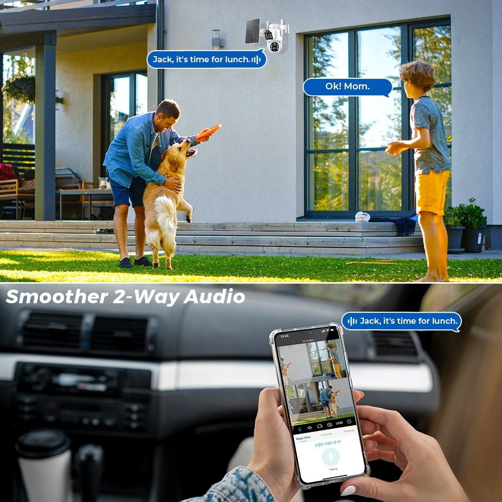 CÁMARA SEGURIDAD SC CAMARA SEGURIDAD SOLAR INTELIGENTE IR WI-FI JARDIN HOGAR LAU - 2