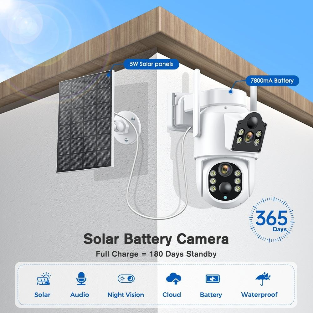 CÁMARA SEGURIDAD SC CAMARA SEGURIDAD SOLAR INTELIGENTE IR WI-FI JARDIN HOGAR LAU - 7