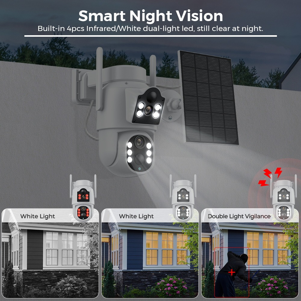 CÁMARA SEGURIDAD SC CAMARA SEGURIDAD SOLAR INTELIGENTE IR WI-FI JARDIN HOGAR LAU - 10