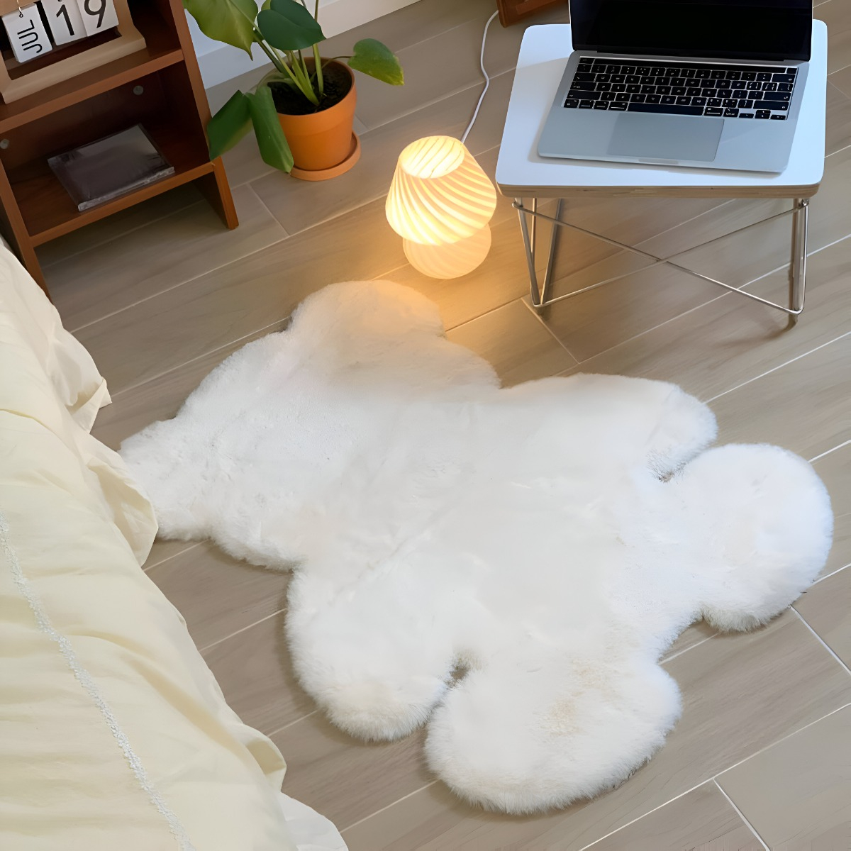 ALFOMBRA CONTEMPORÁNEA MODERNA OSO BLANCO SUAVE ENTRADA DORMITORIO DECORACION JHN 60 X 90 CM - 3