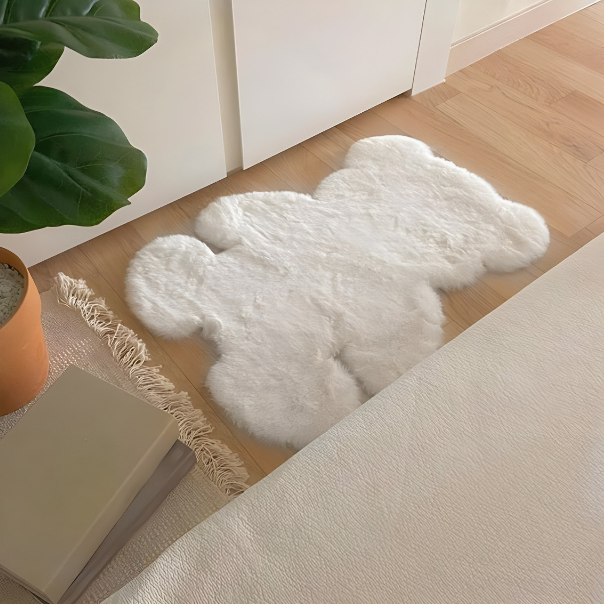 ALFOMBRA CONTEMPORÁNEA MODERNA OSO BLANCO SUAVE ENTRADA DORMITORIO DECORACION JHN 60 X 90 CM - 5