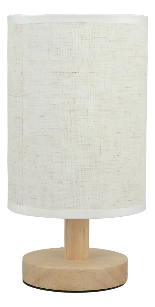 LÁMPARA MESA MINIMALISTA DECORATIVA MADERA REDONDA BEIGE JHN - 1