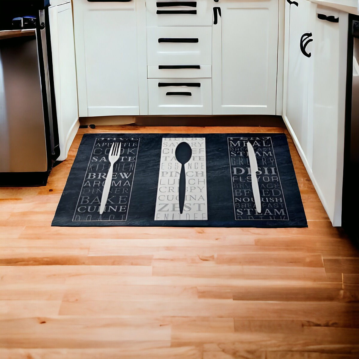 ALFOMBRA CONTEMPORÁNEA MODERNA COCINA 2 PIEZAS ANTIDESLIZANTE PVC ESTAMPADO JHN 60 X 40 CM - 4