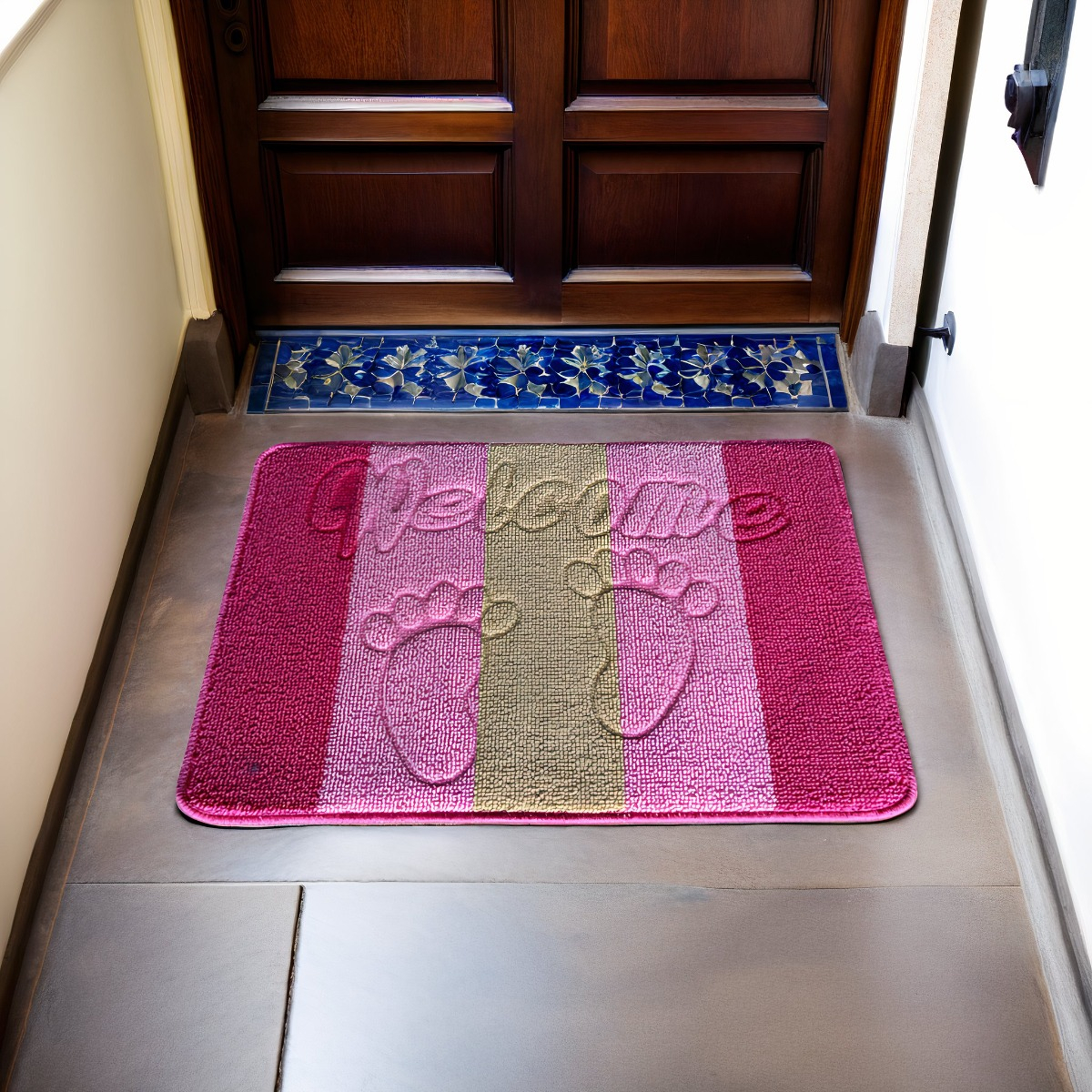 SET 3 ALFOMBRA CONTEMPORÁNEA MODERNA SUAVE PUERTA ABSORCION ANTIDESLIZANTE JHN 60 X 40 CM - 4