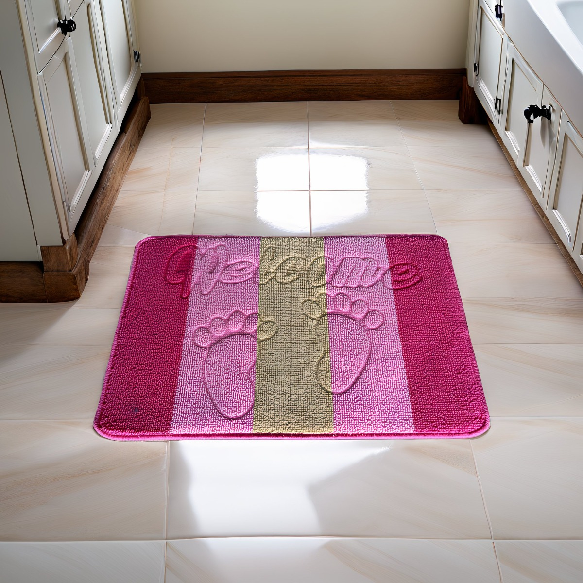 SET 3 ALFOMBRA CONTEMPORÁNEA MODERNA SUAVE PUERTA ABSORCION ANTIDESLIZANTE JHN 60 X 40 CM - 7