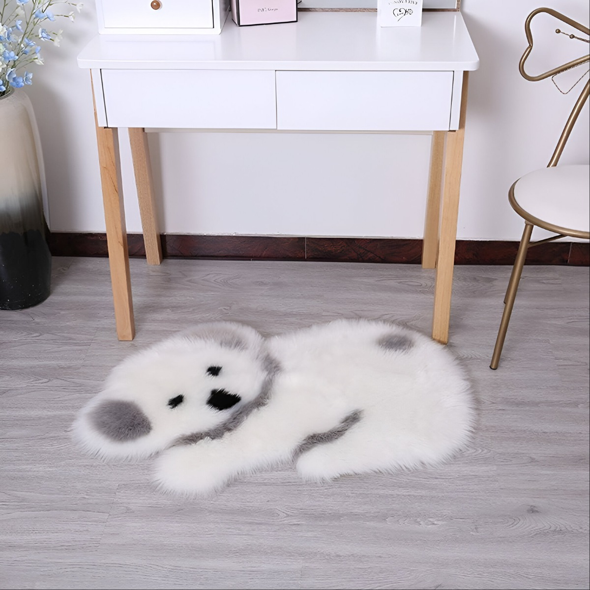 ALFOMBRA CONTEMPORÁNEA MODERNA KOALA ANTIDESLIZANTE BLANCO GRIS JHN 60 X 90 CM - 3