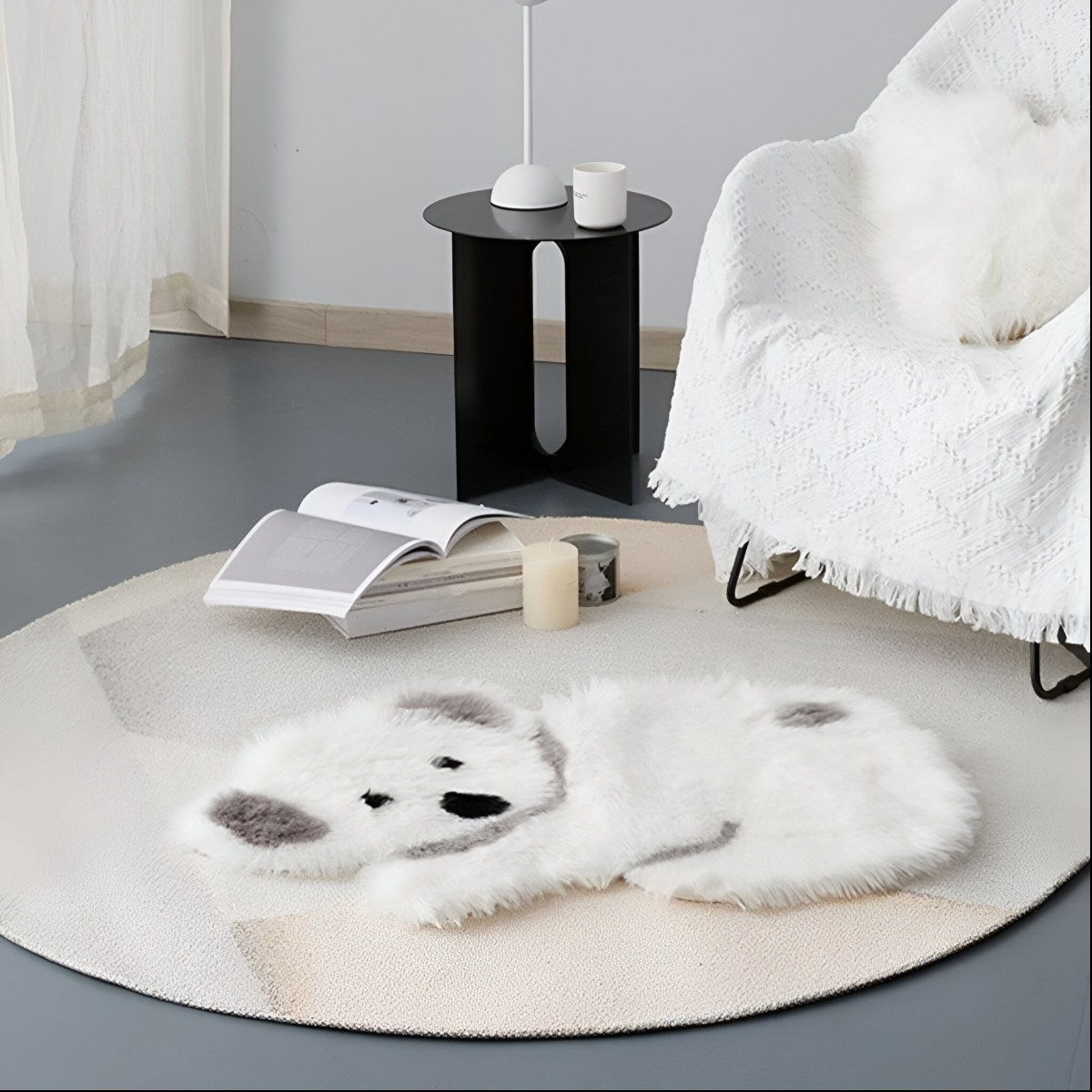 ALFOMBRA CONTEMPORÁNEA MODERNA KOALA ANTIDESLIZANTE BLANCO GRIS JHN 60 X 90 CM - 6