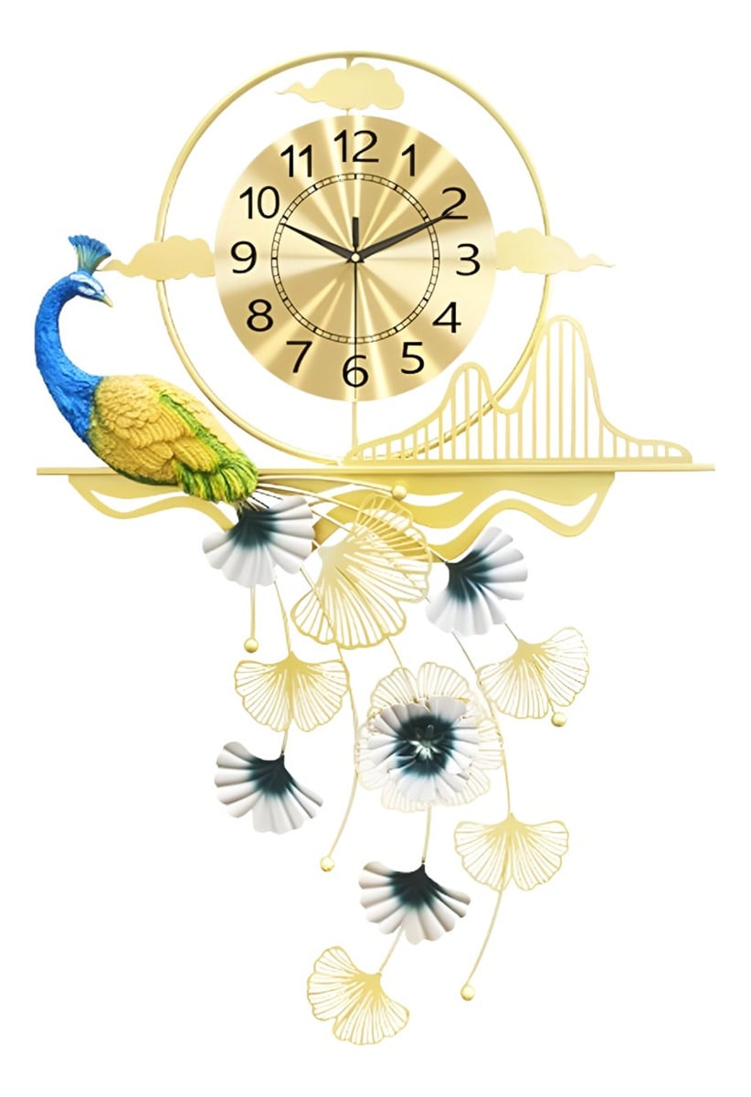 RELOJ PARED PAVO REAL CREATIVO MODERNO DECORATIVO JHN - 1