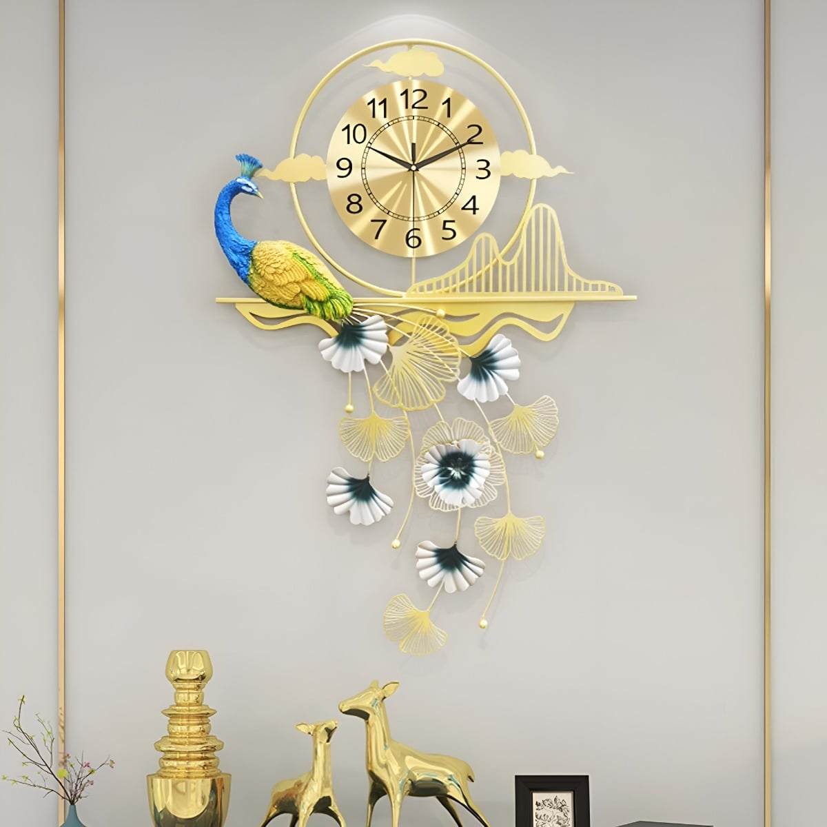 RELOJ PARED PAVO REAL CREATIVO MODERNO DECORATIVO JHN - 2