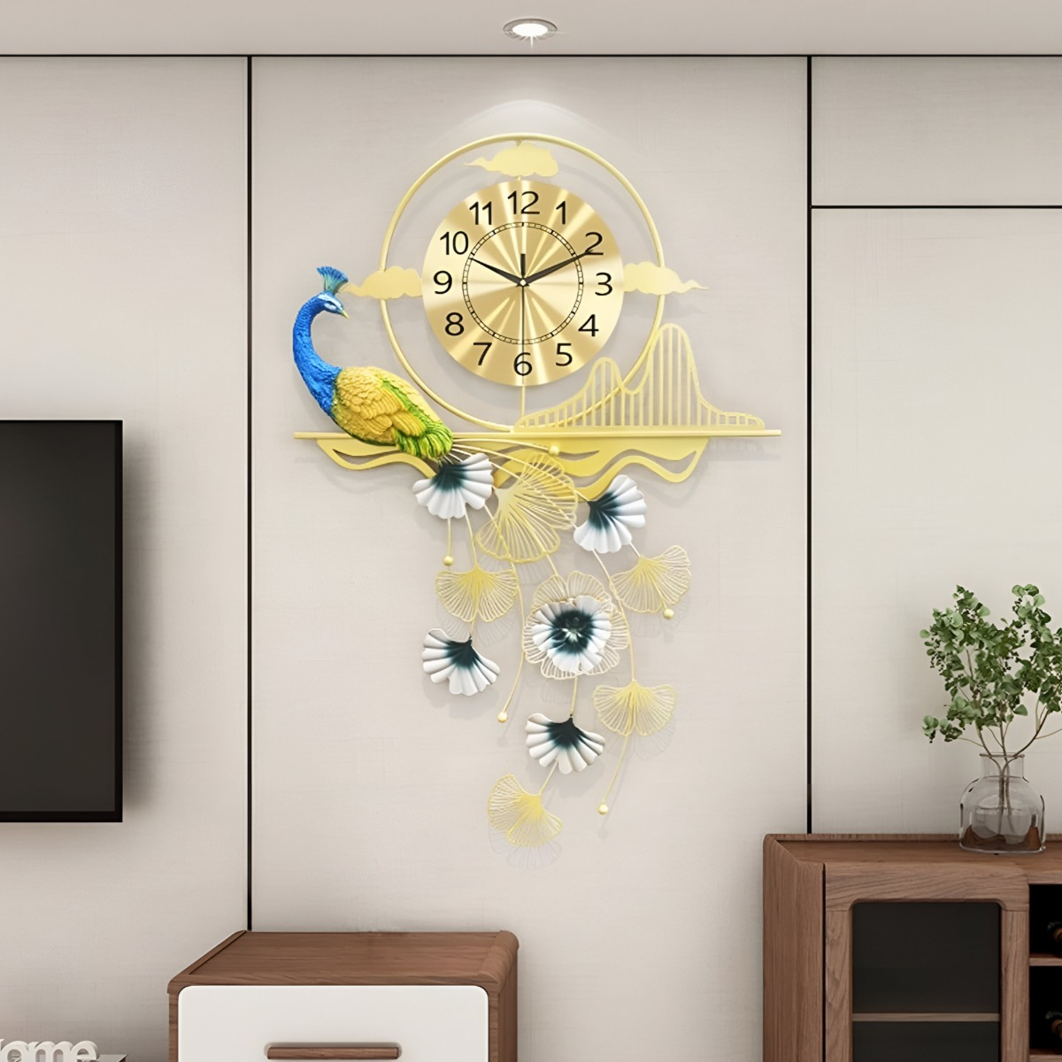 RELOJ PARED PAVO REAL CREATIVO MODERNO DECORATIVO JHN - 4