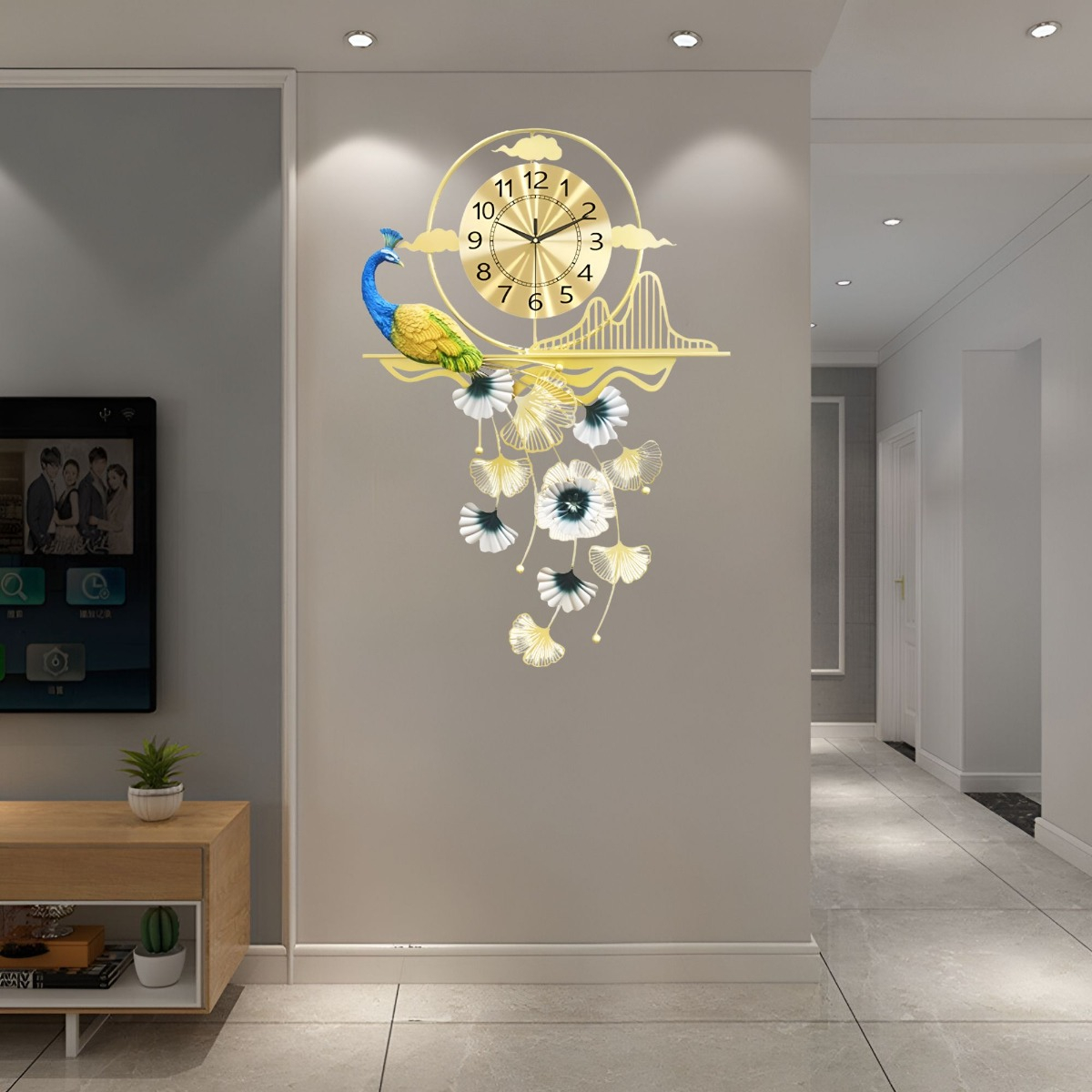 RELOJ PARED PAVO REAL CREATIVO MODERNO DECORATIVO JHN - 8