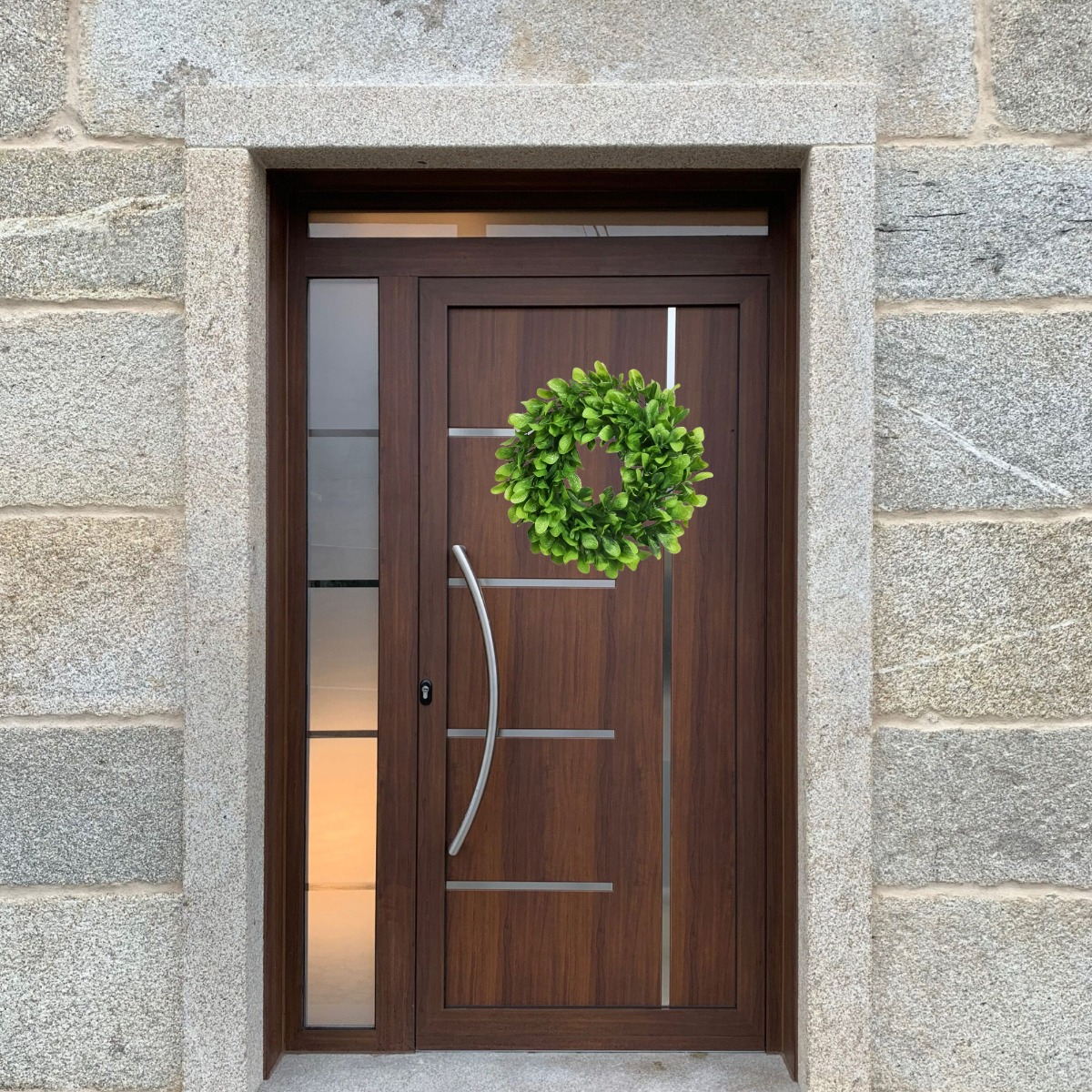 SET DE 2 CORONA ARTIFICIAL PUERTA DECORATIVA EUCALIPTO JHN - 9