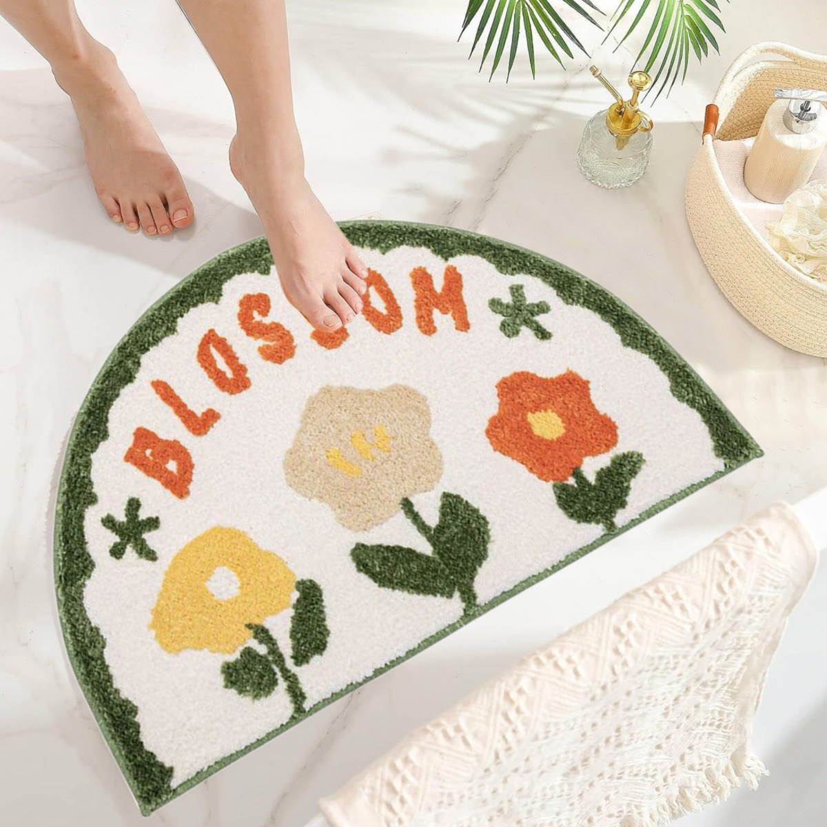 SET DE 2 ALFOMBRA BAÑO ANTIDESLIZANTE ABSORBENTE JHN - 4