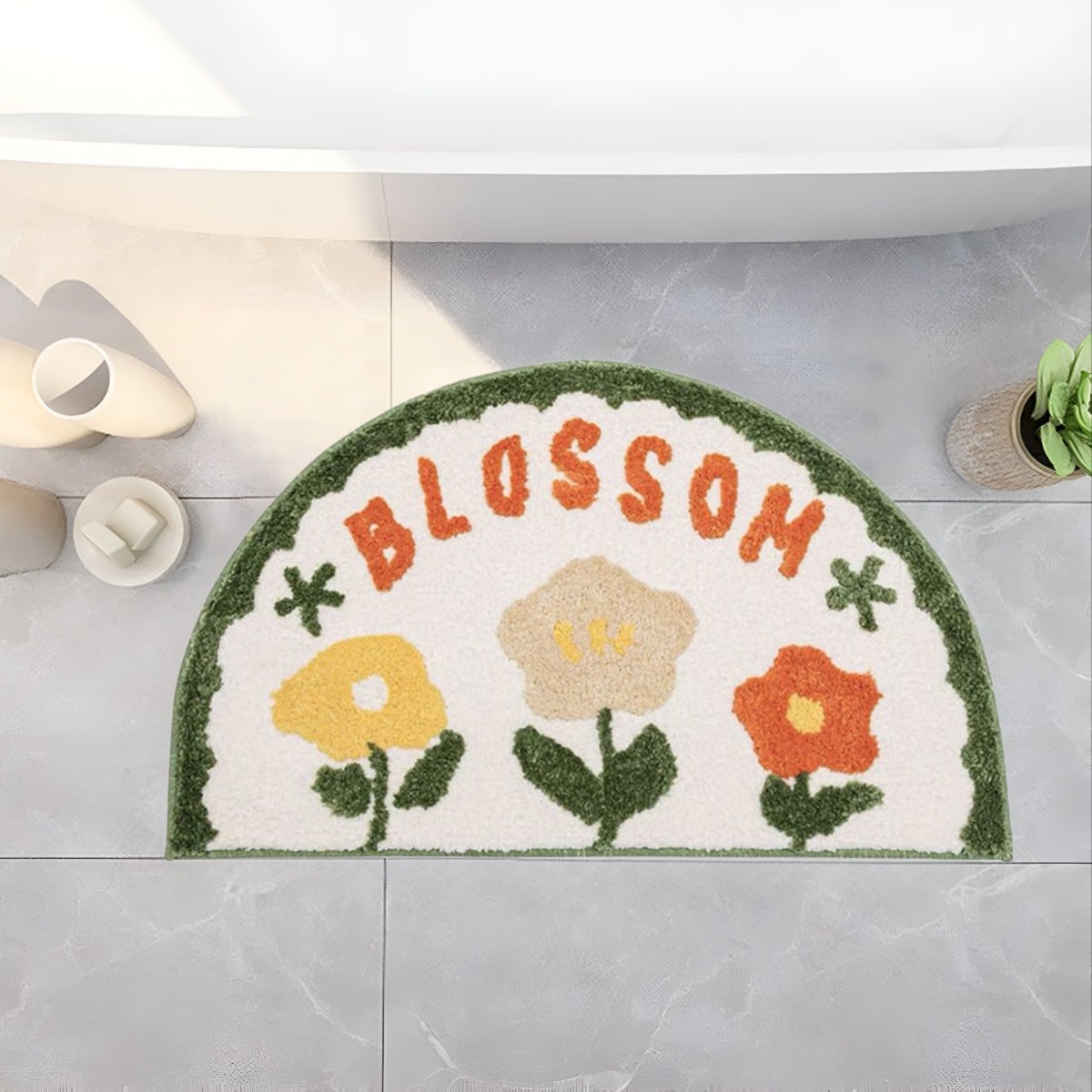 SET DE 2 ALFOMBRA BAÑO ANTIDESLIZANTE ABSORBENTE JHN - 7