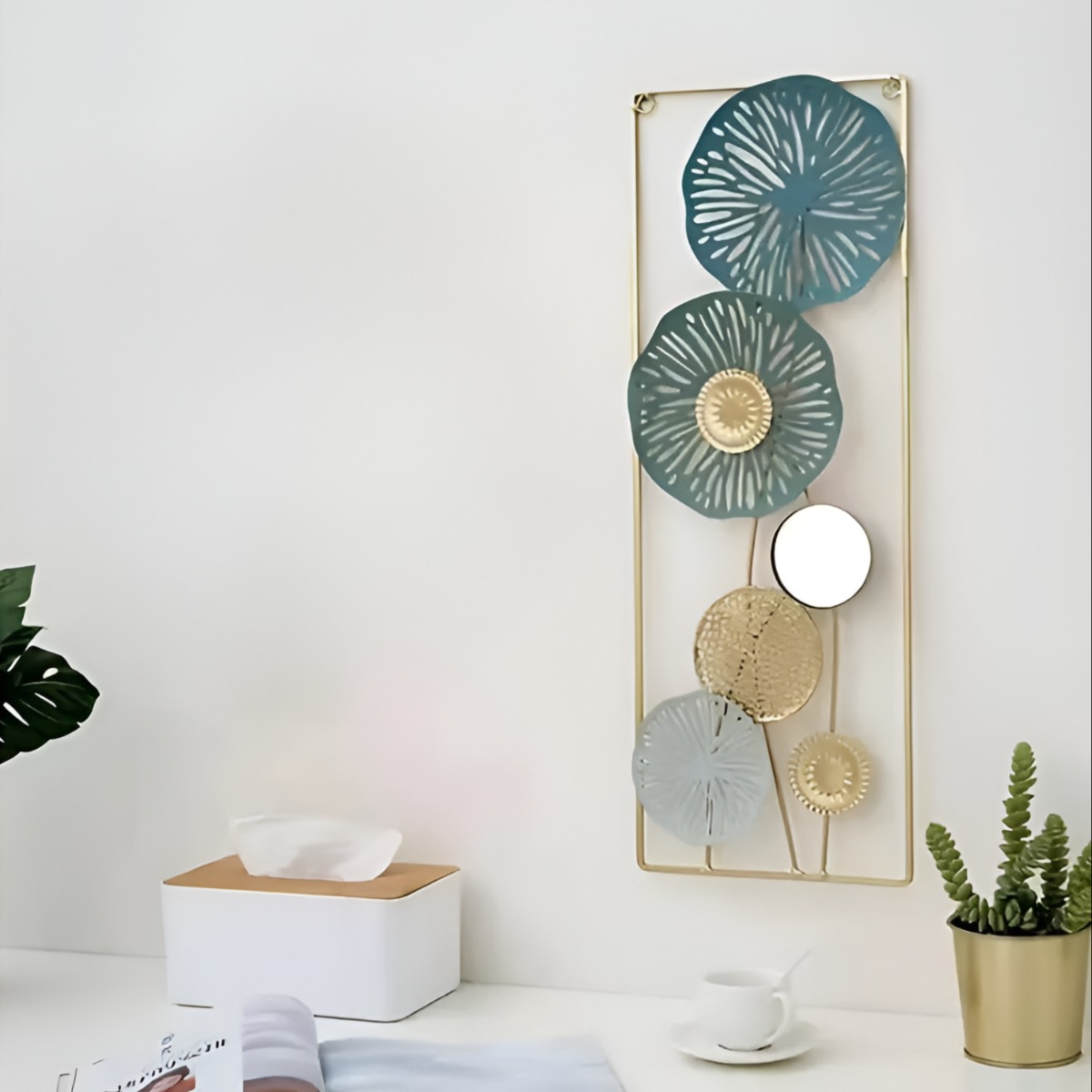 DECORACIÓN ESPEJO PARED METAL LIGERO MODERNO ELEGANTE JHN - 6