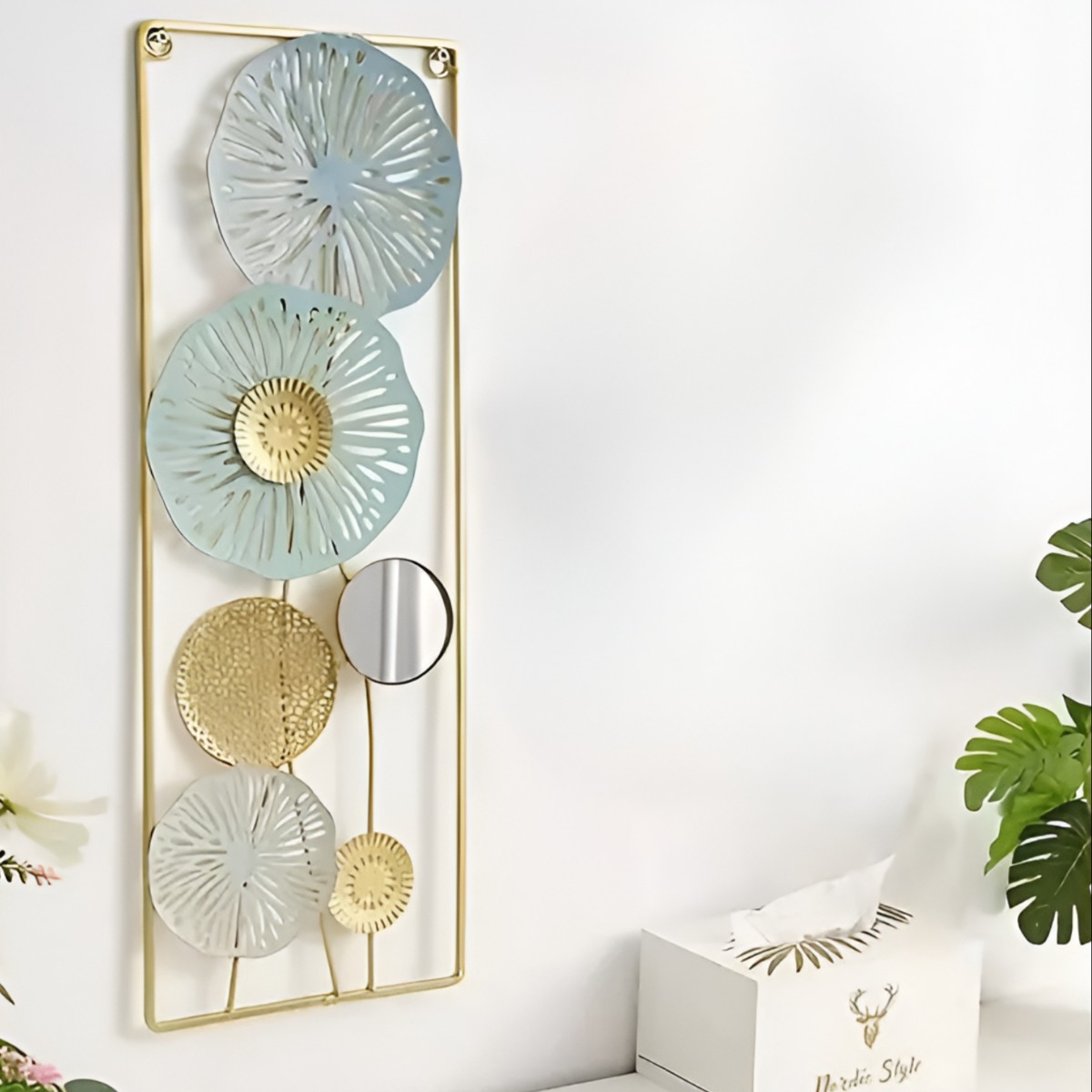 DECORACIÓN ESPEJO PARED METAL LIGERO MODERNO ELEGANTE JHN - 8