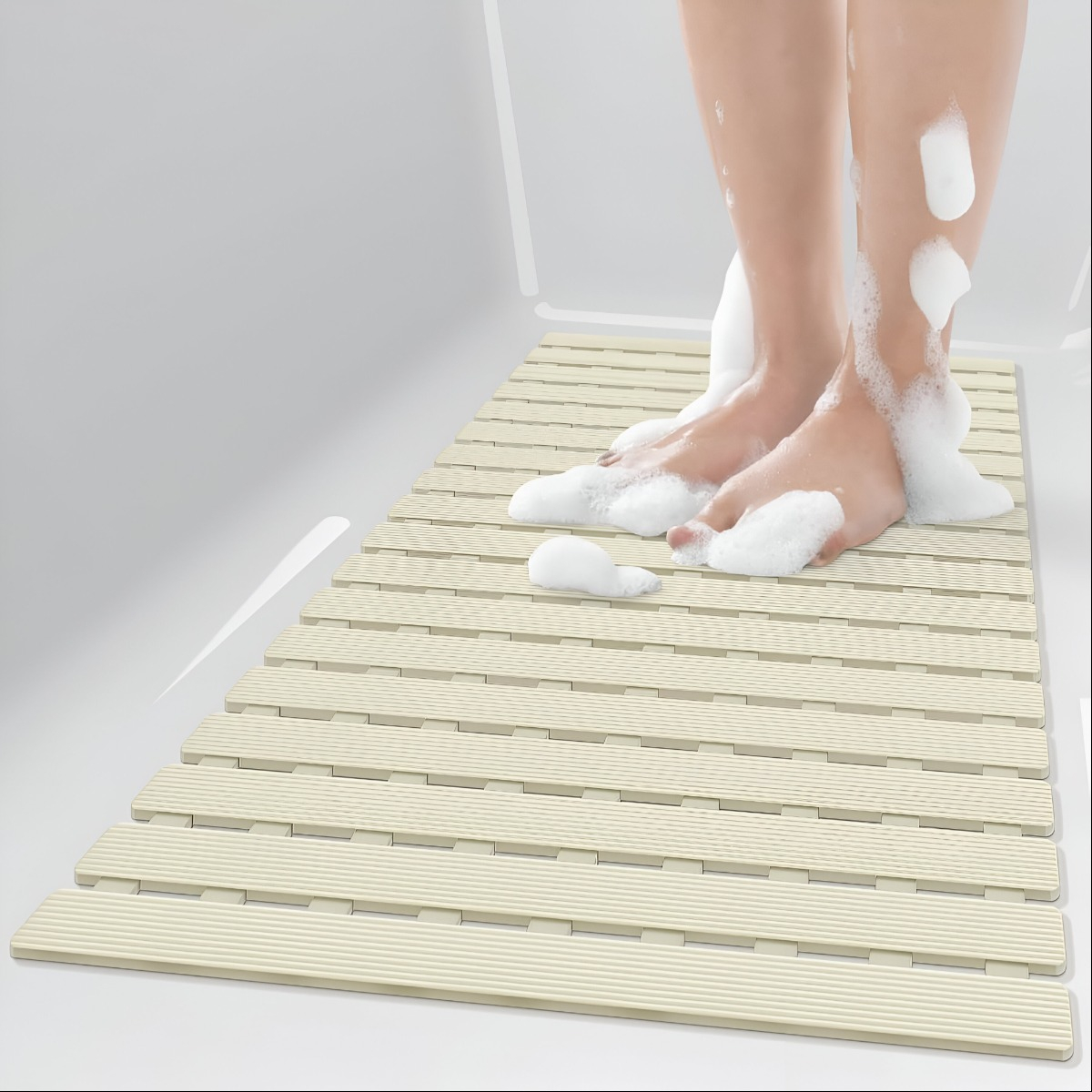 ALFOMBRA BAÑO ANTIDESLIZANTE DRENAJE BAÑERA LISTONES JHN - 4