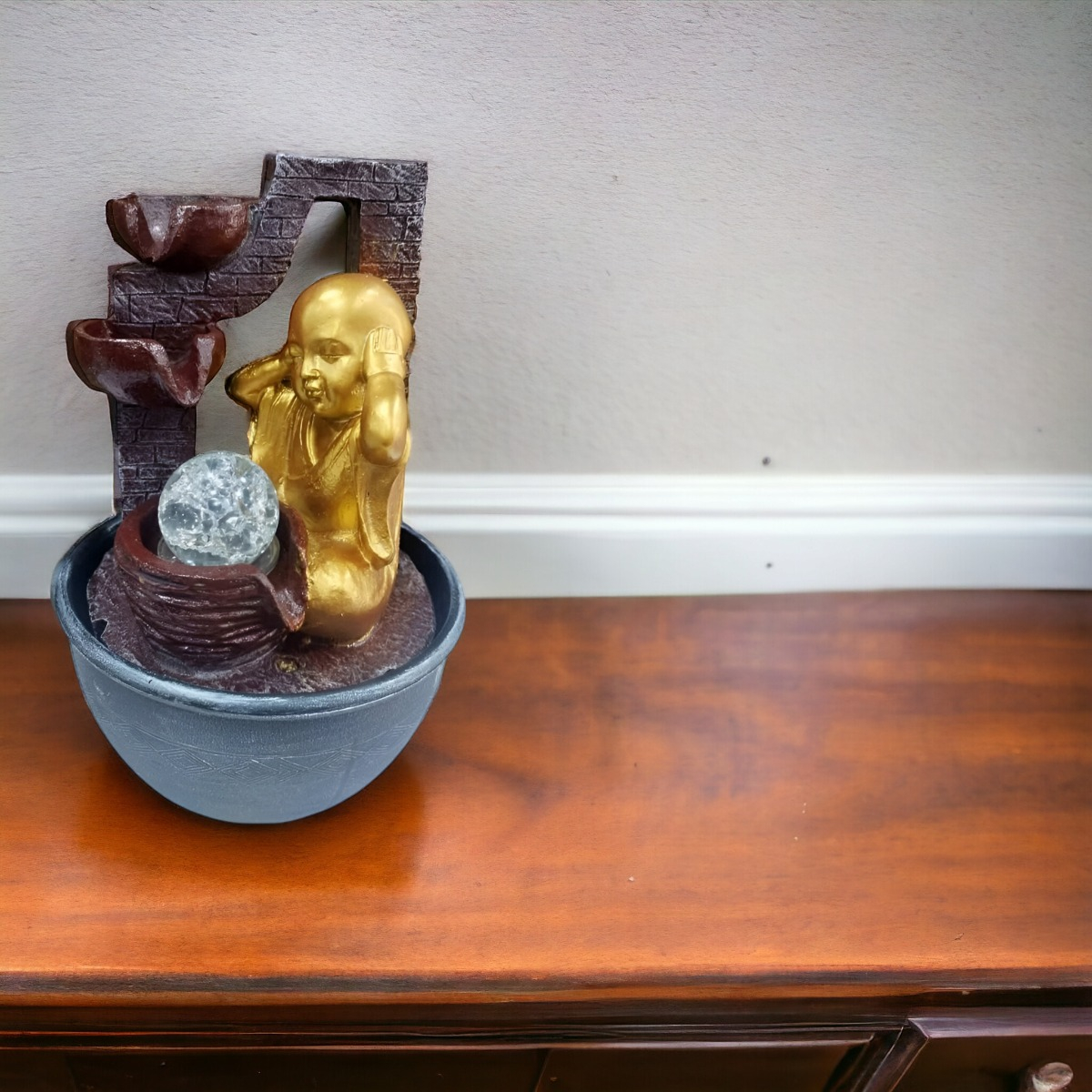 FUENTE AGUA MONJE PEQUEÑO ZEN ADORNOS DECORATIVA JHN - 8