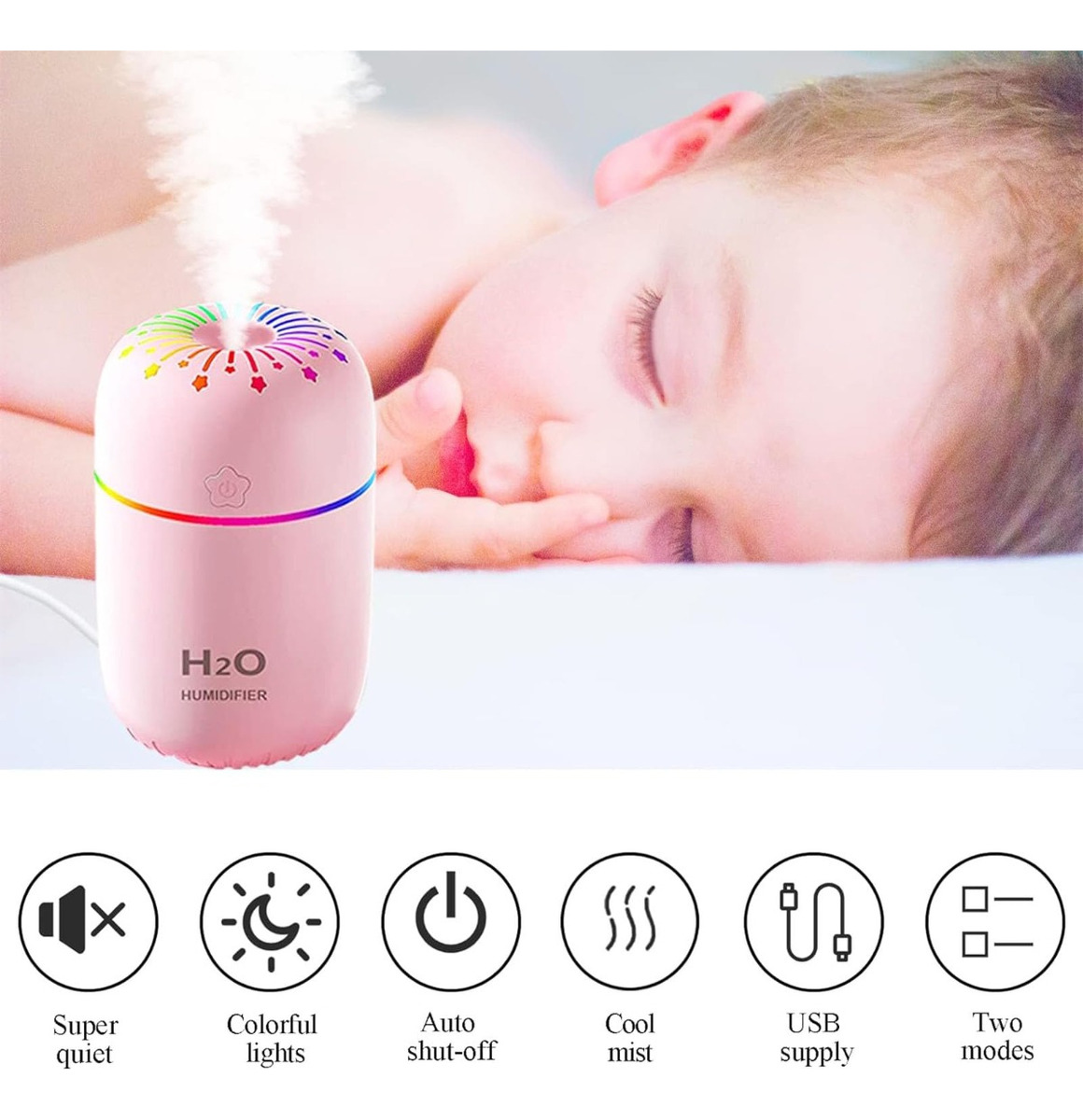 SET 2 HUMIDIFICADORES MINI AEROSOL PORTATIL RECARGABLE LAU - 7