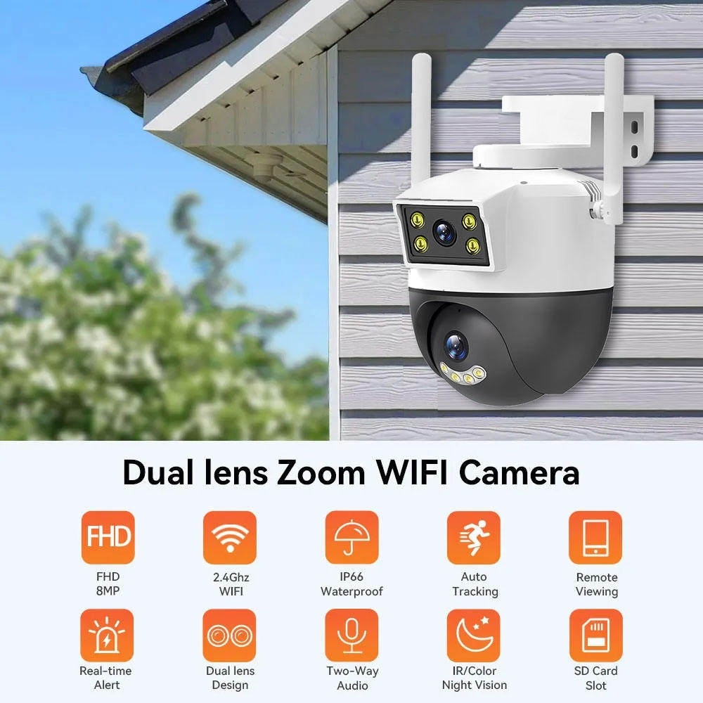 CAMARA SEGURIDAD FIVEONE DOBLE LENTE WIFI HOGAR INTERIOR LAU - 9
