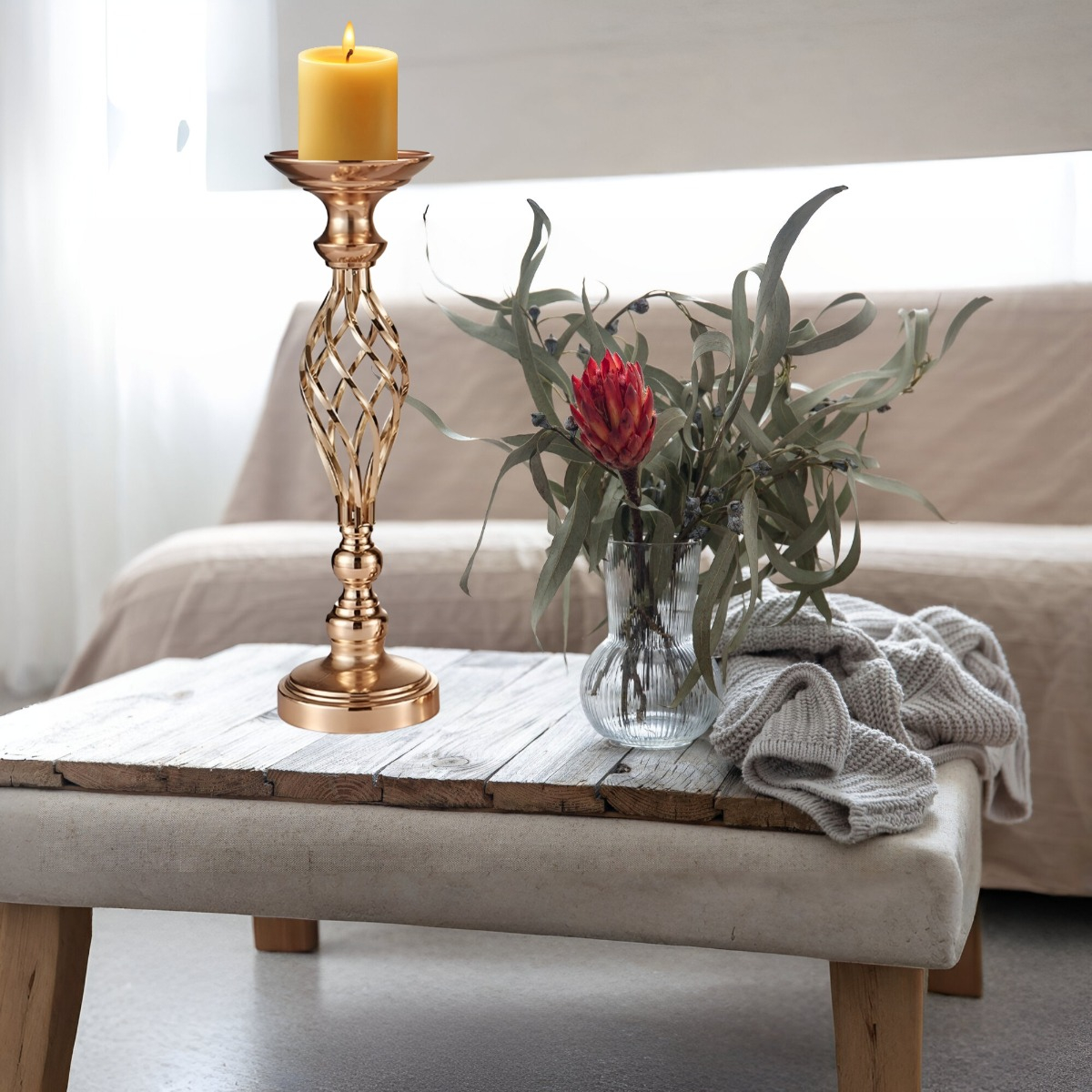 PORTAVELAS CENTRO MESA CANDELABRO DECORACIÓN 43CM JHN - 4