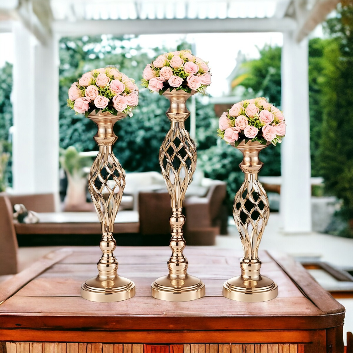 PORTAVELAS CENTRO MESA CANDELABRO DECORACIÓN 43CM JHN - 9