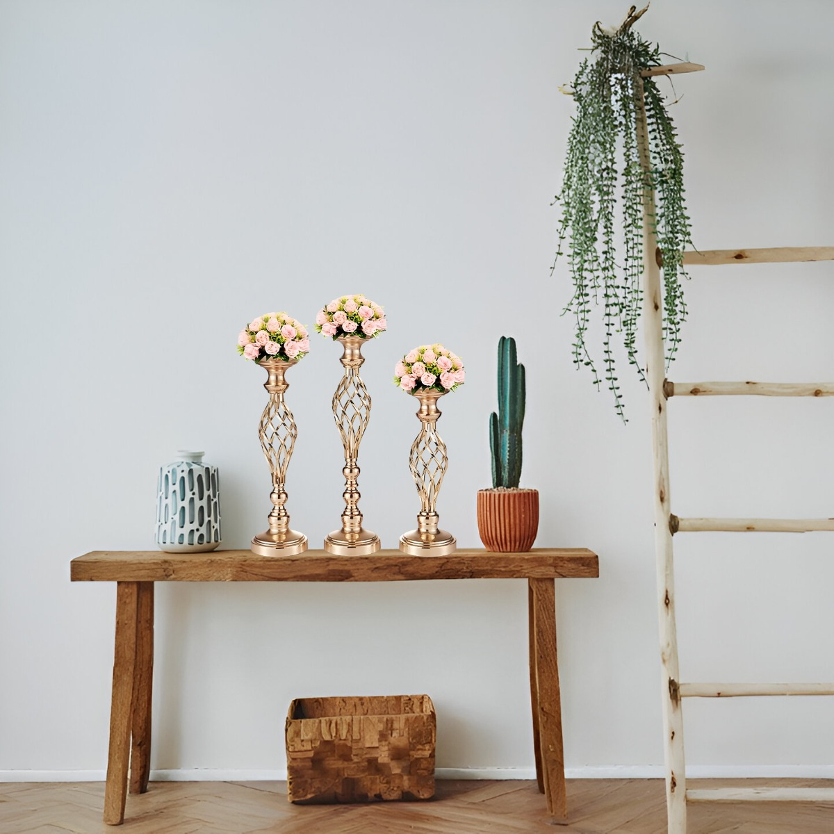 PORTAVELAS CENTRO MESA CANDELABRO DECORACIÓN 43CM JHN - 10