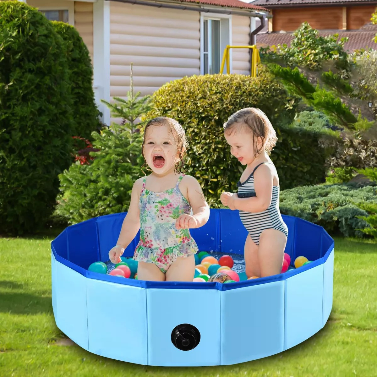 PISCINA PILETA PLEGABLE PARA MASCOTAS Y NIÑOS 80X20CM JHN - 5