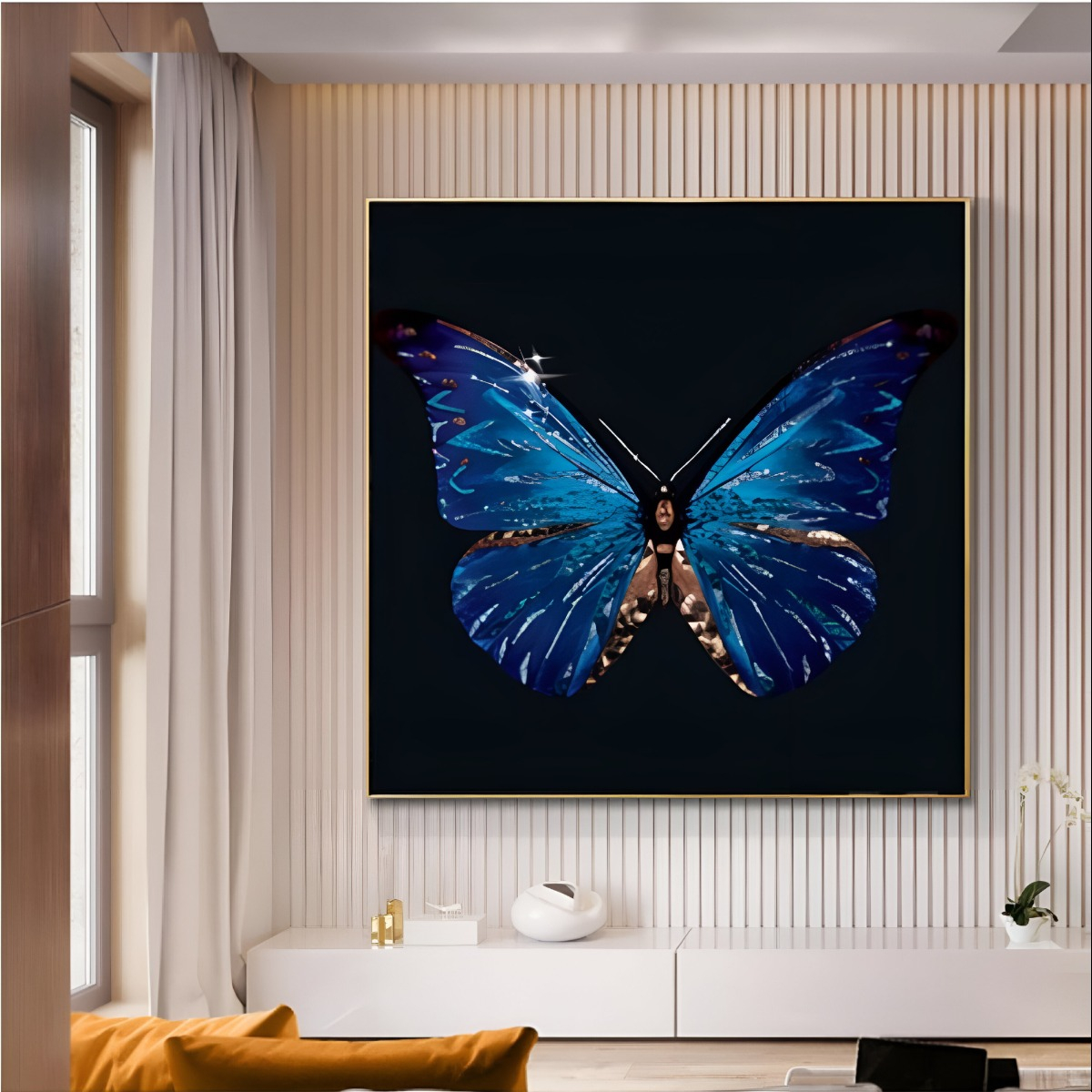 DECORACIÓN PARED ARTE PINTURA MARIPOSA ABSTRACTA MODERNO JHN - 3
