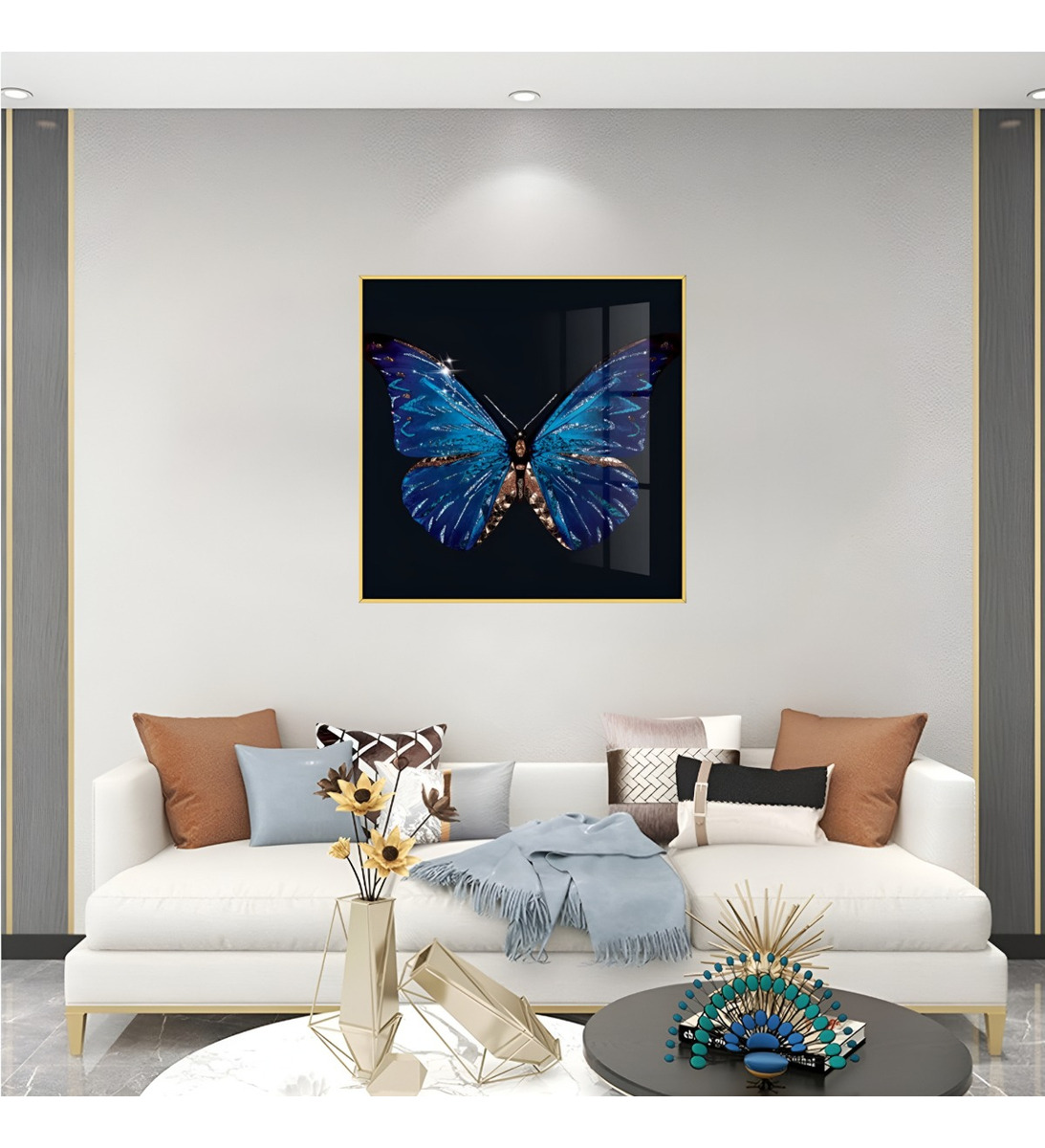 DECORACIÓN PARED ARTE PINTURA MARIPOSA ABSTRACTA MODERNO JHN - 8