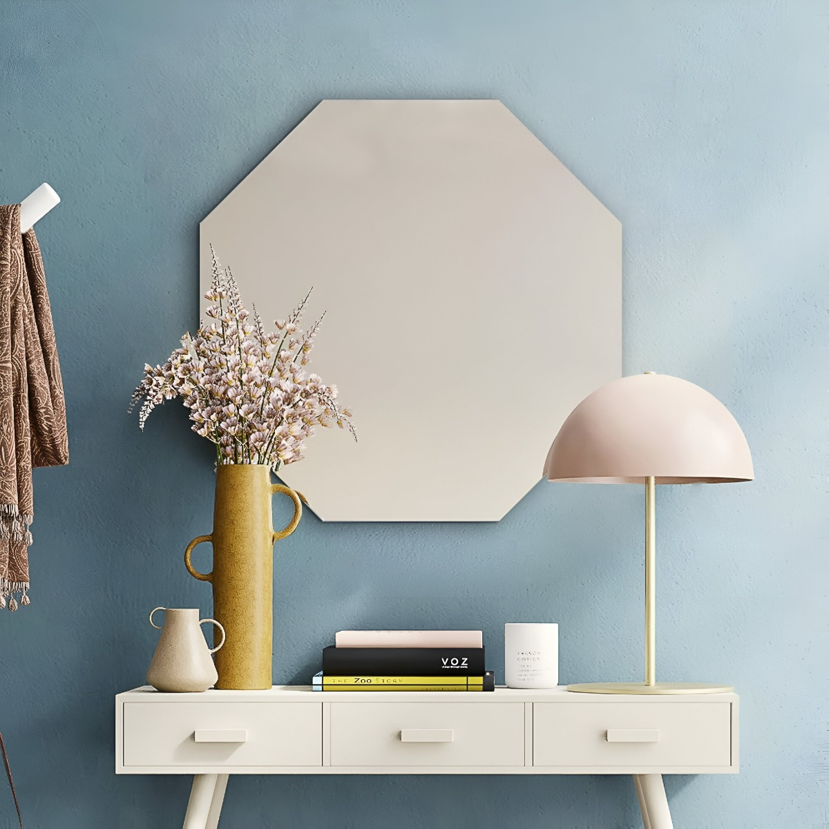 ESPEJO PARED OCTAGONAL BISELADO GEOMÉTRICO DECORATIVO JHN - 7
