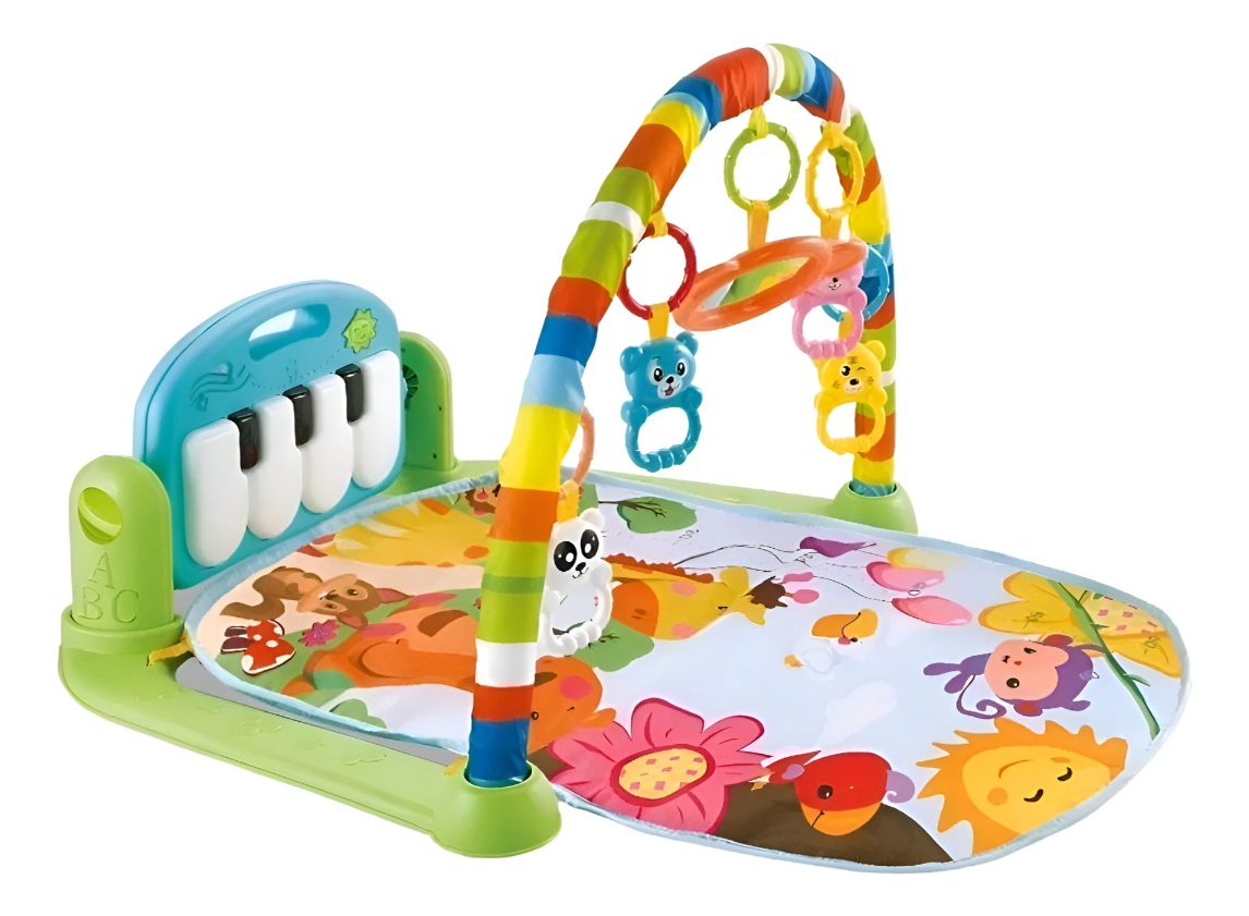 TAPETE MULTICOLOR JUEGO BEBÉ ACTIVIDADES PIANO GIMNASIO MÚSICA LUZ JHN - 1