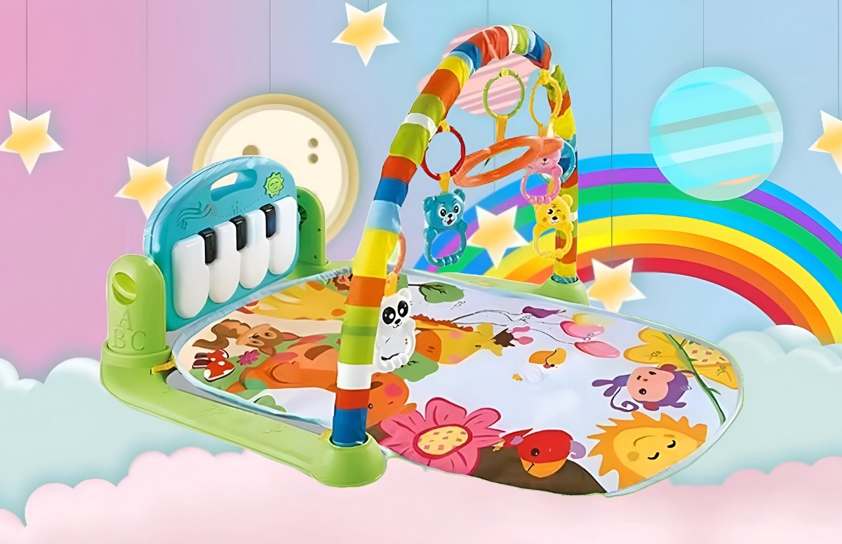 TAPETE MULTICOLOR JUEGO BEBÉ ACTIVIDADES PIANO GIMNASIO MÚSICA LUZ JHN - 6