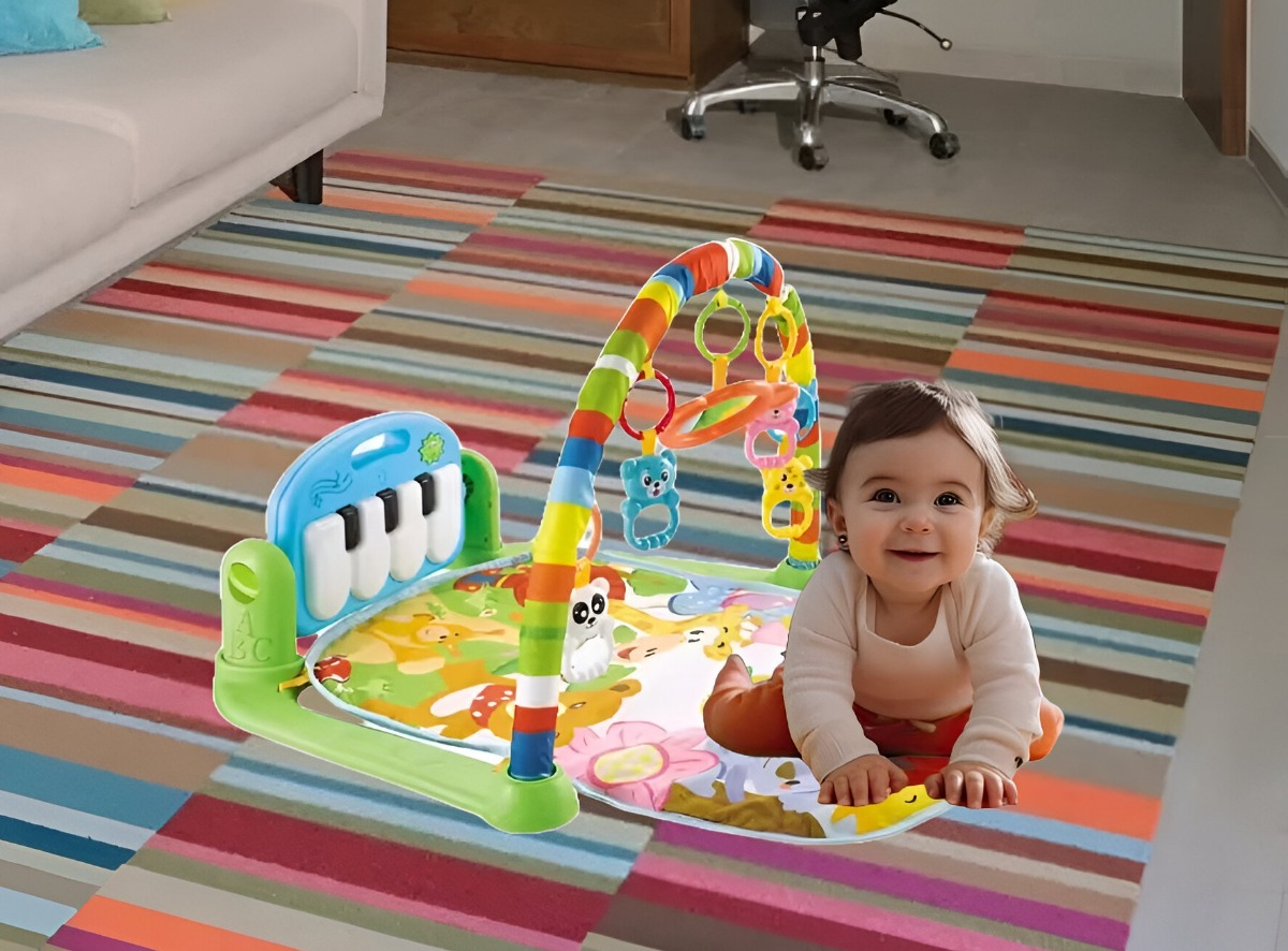 TAPETE MULTICOLOR JUEGO BEBÉ ACTIVIDADES PIANO GIMNASIO MÚSICA LUZ JHN - 10